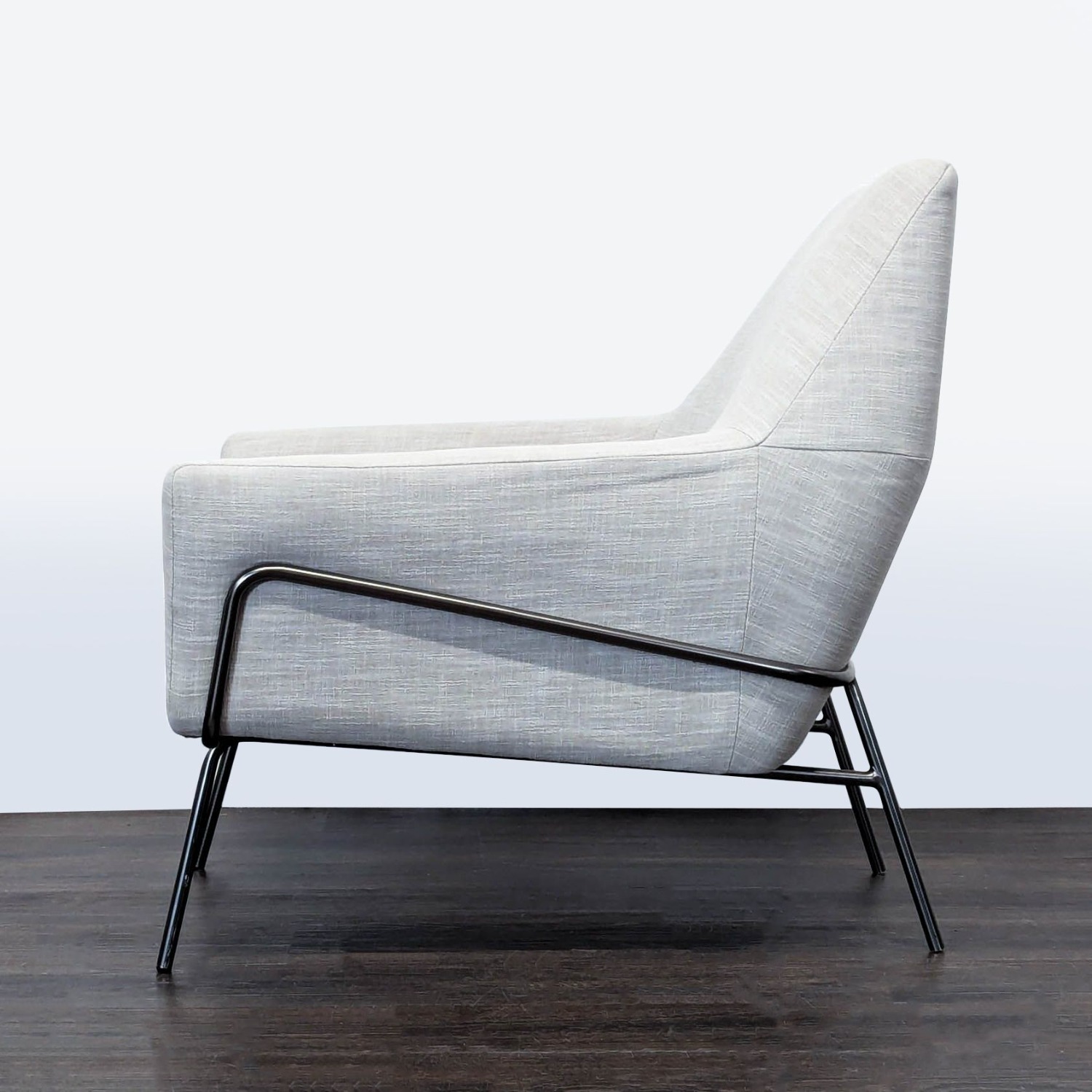 West Elm Lucas Modern Lounge Chair in Light Gray - image-6