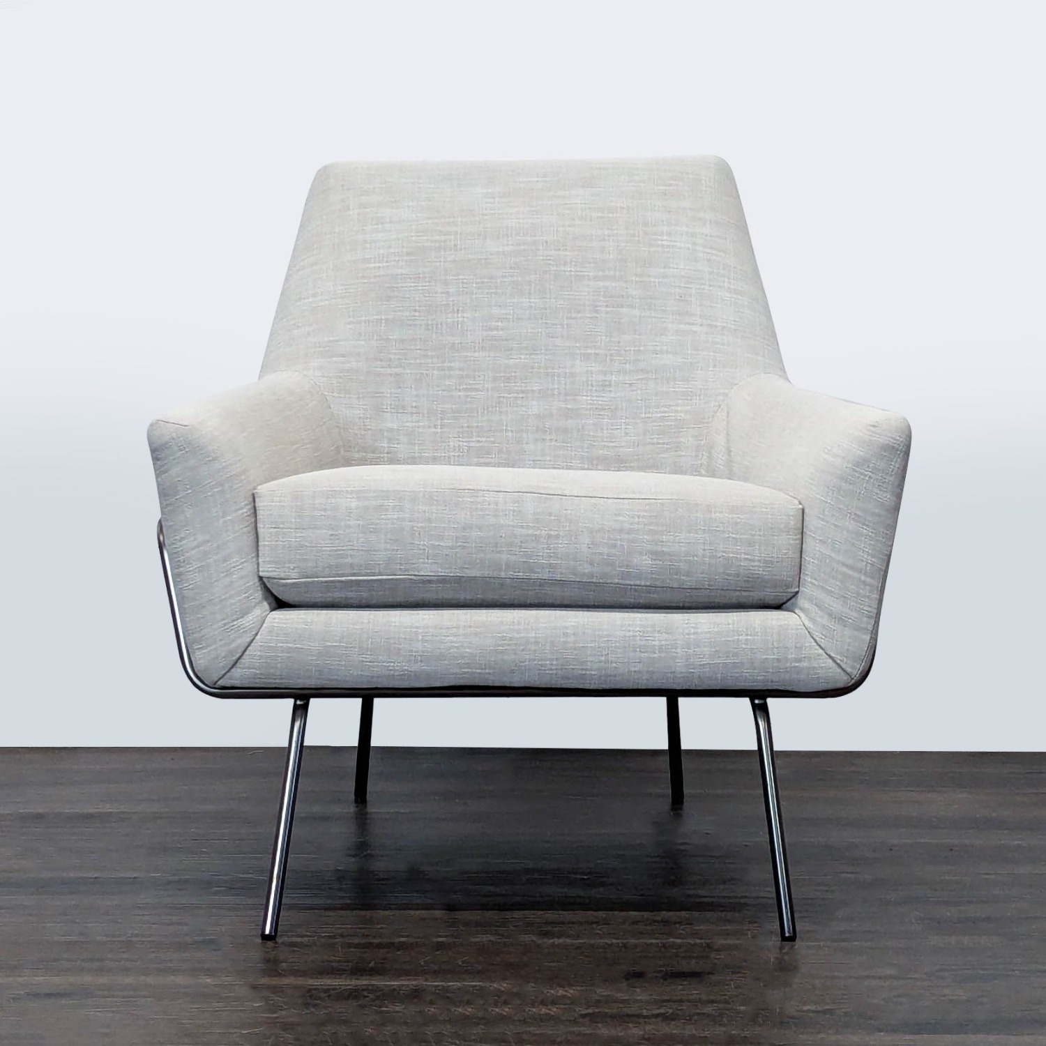 West Elm Lucas Modern Lounge Chair in Light Gray - image-1
