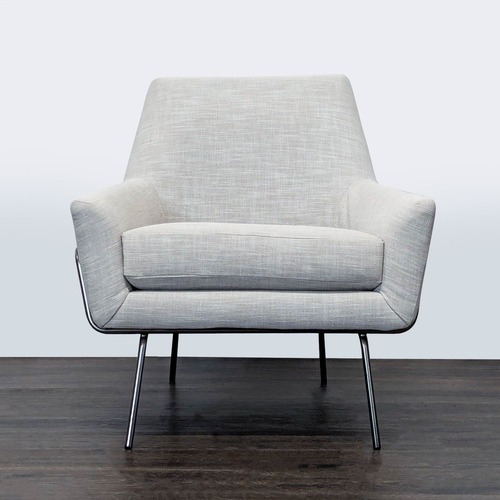 Used West Elm Lucas Modern Lounge Chair in Light Gray for sale on AptDeco