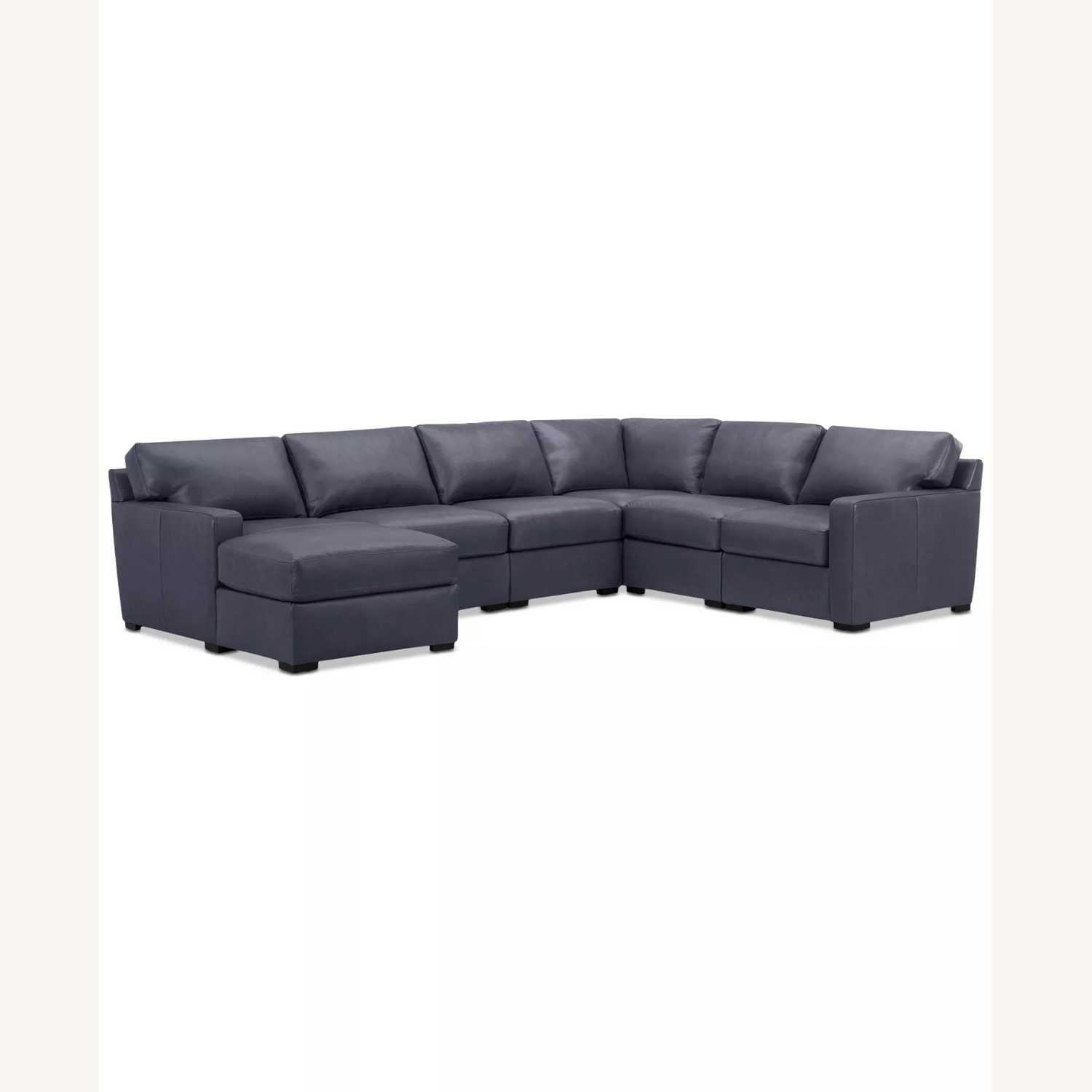 Macy's Dark Gray Leather 3+ Piece Sectional - image-4