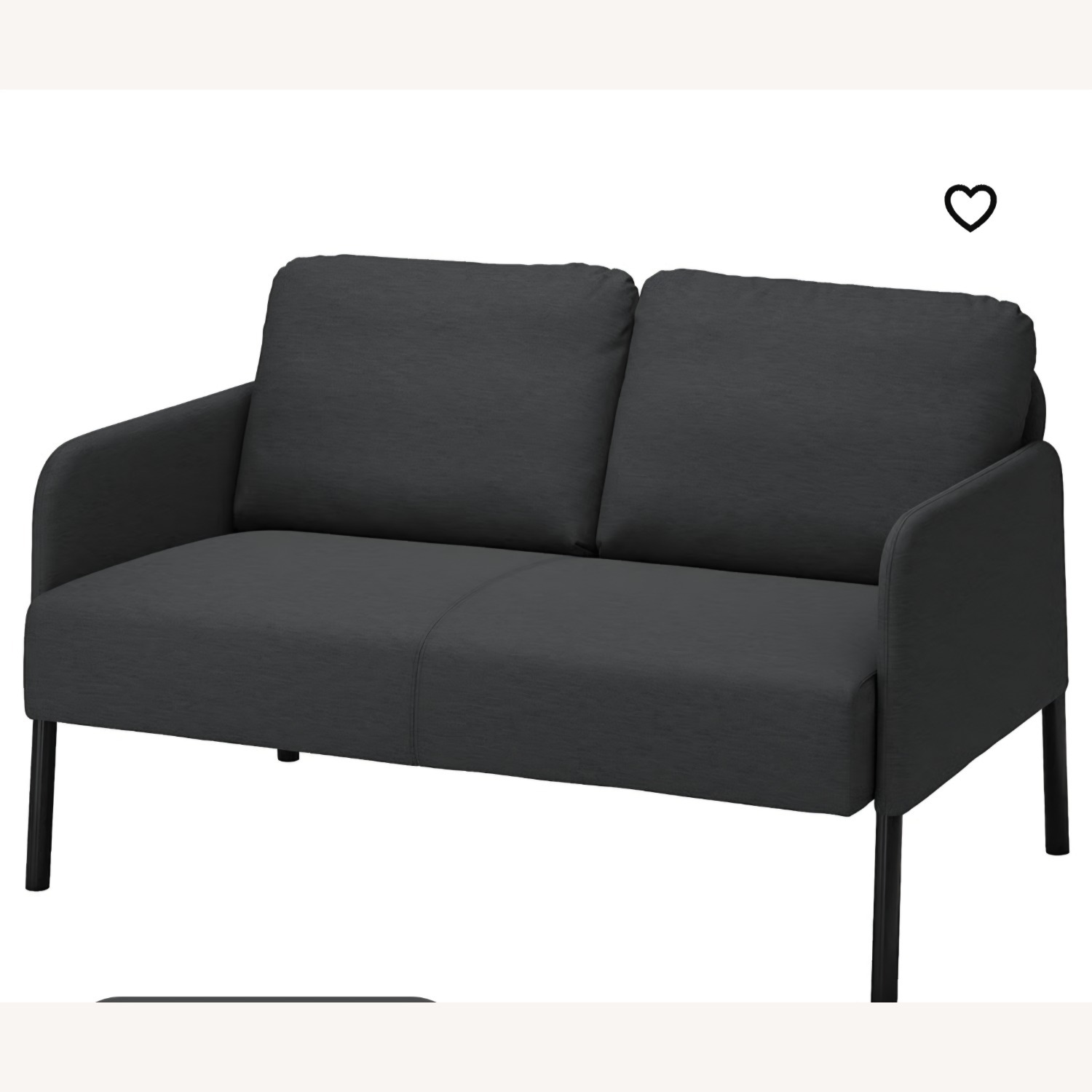 IKEA GLOSTAD Dark Gray Fabric 2 Seater Sofa - image-3