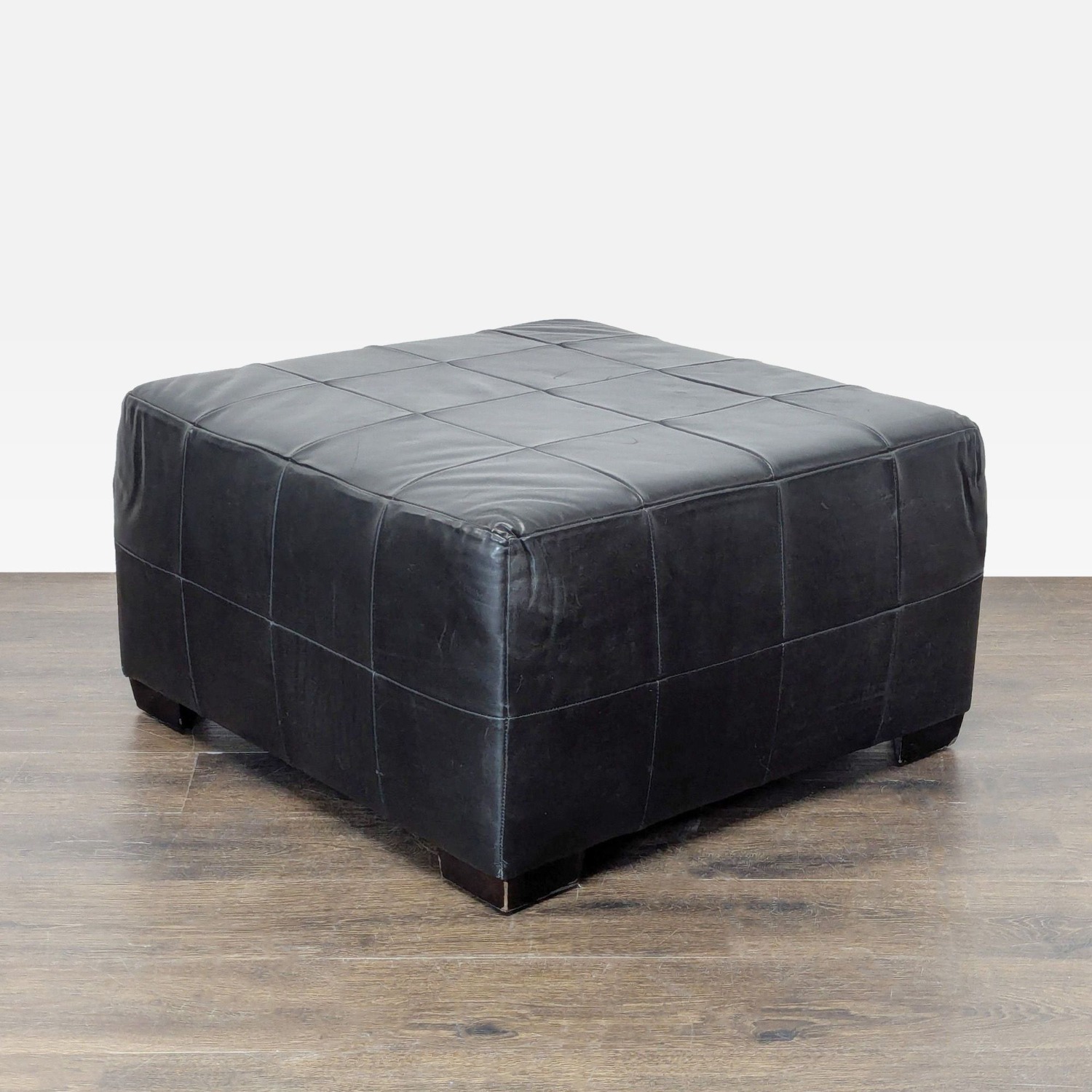 Patchwork Style Leather Ottoman	 - image-2