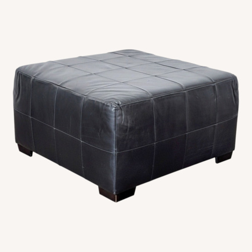 Used Patchwork Style Leather Ottoman for sale on AptDeco