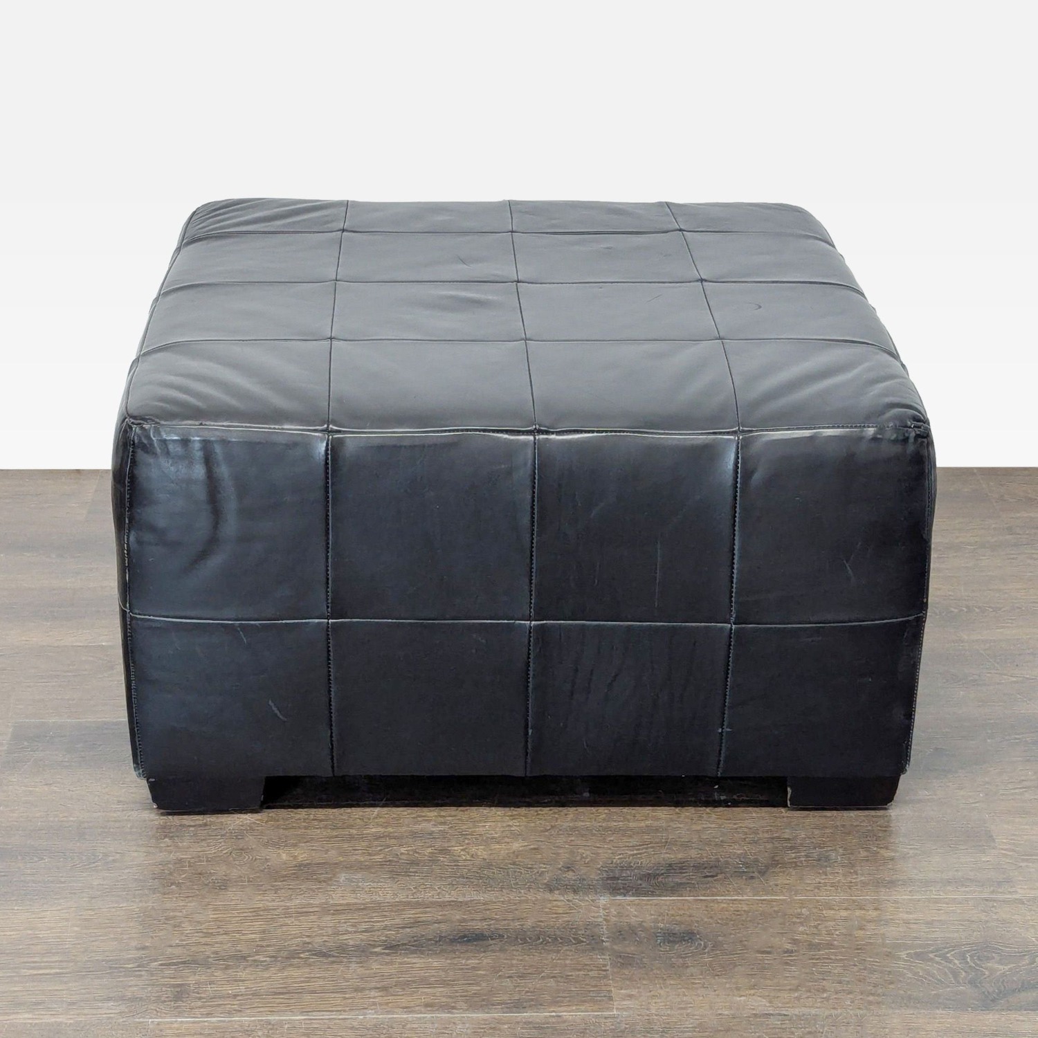 Patchwork Style Leather Ottoman	 - image-5