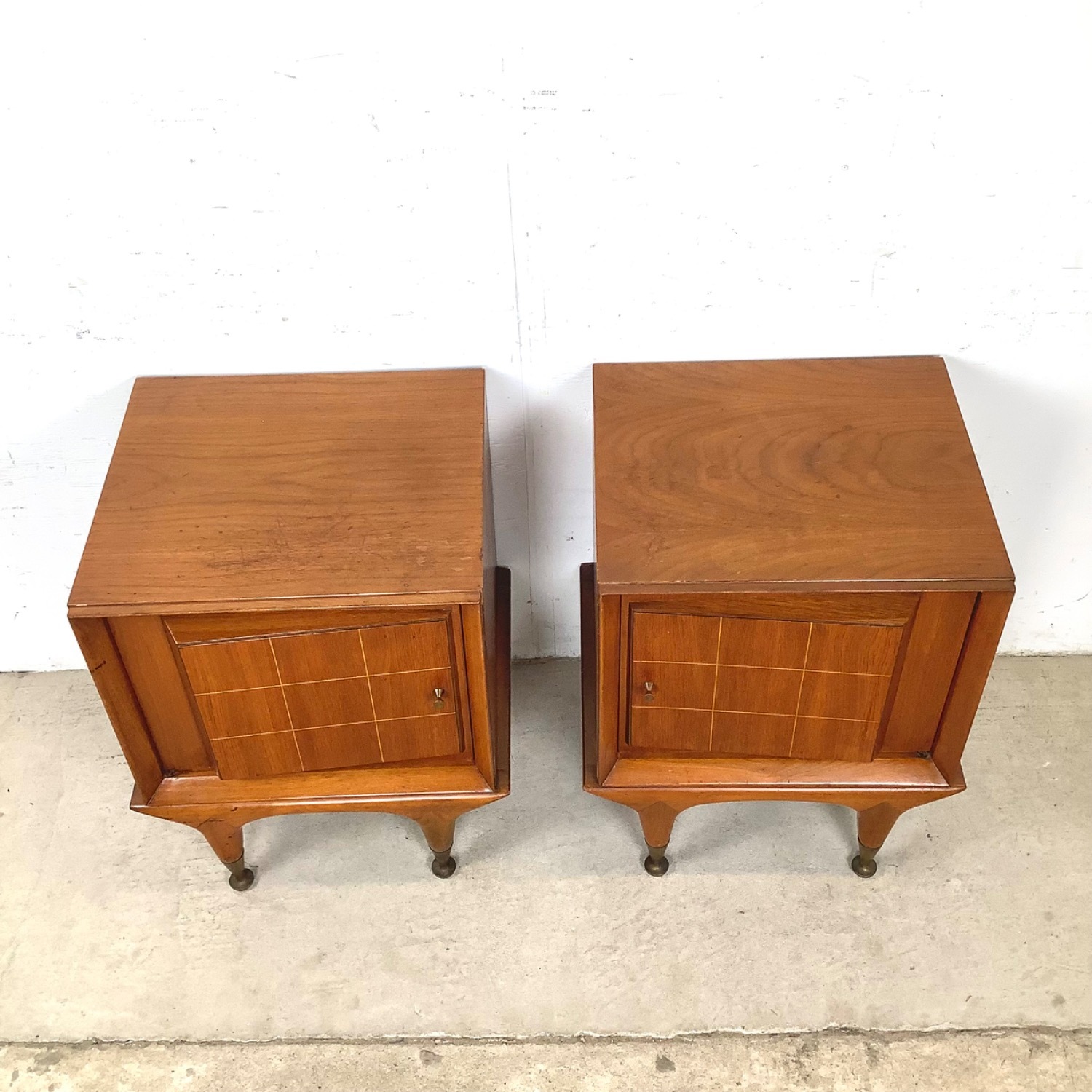 Pair of Vintage Walnut Nightstands | 1960s MCM - image-3
