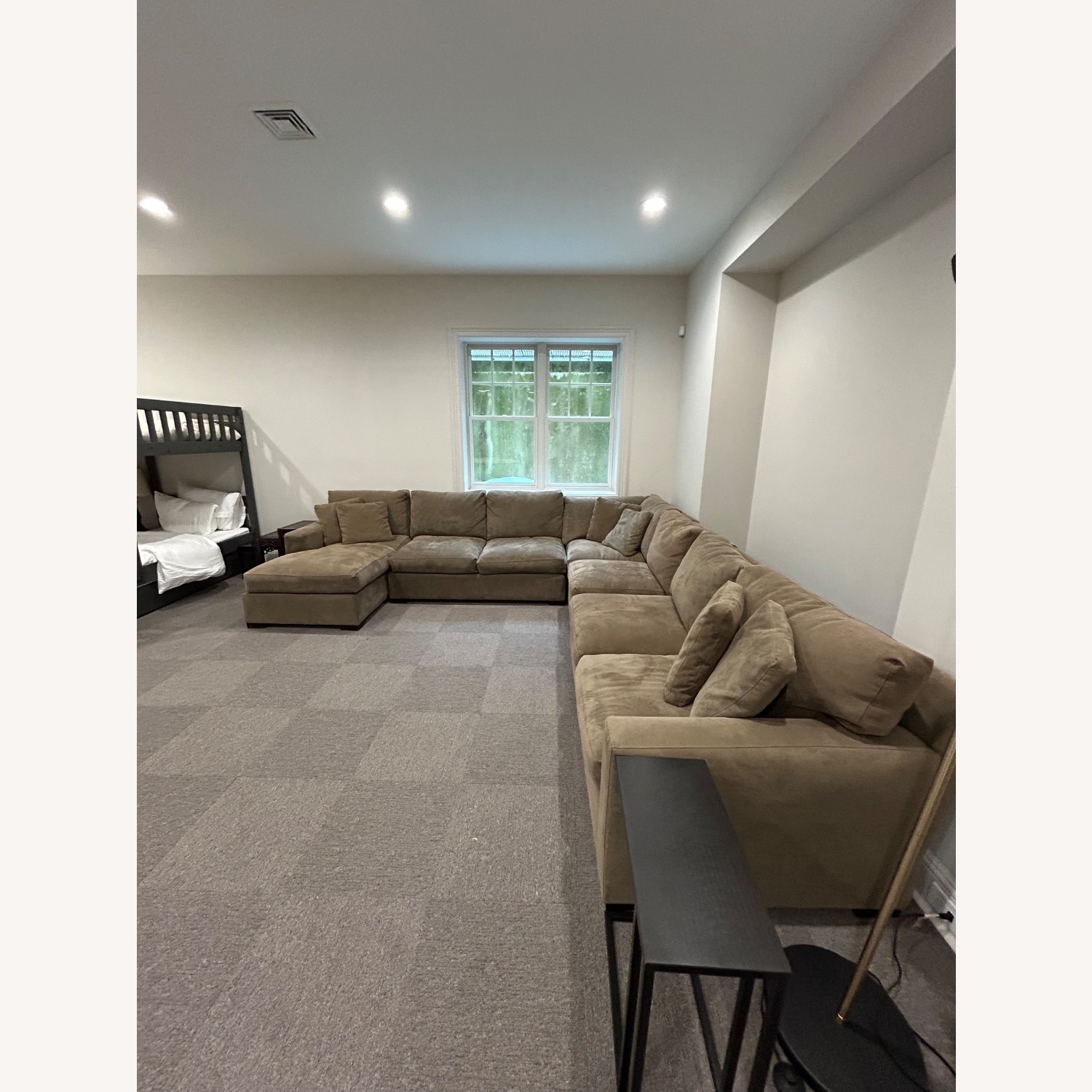 Crate & Barrel Axis Sectional - Coffee Microfiber - image-3