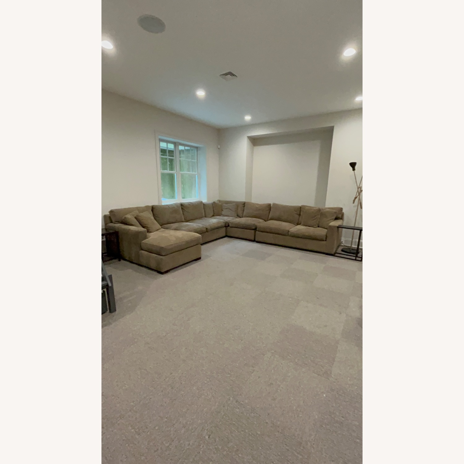 Crate & Barrel Axis Sectional - Coffee Microfiber - image-1