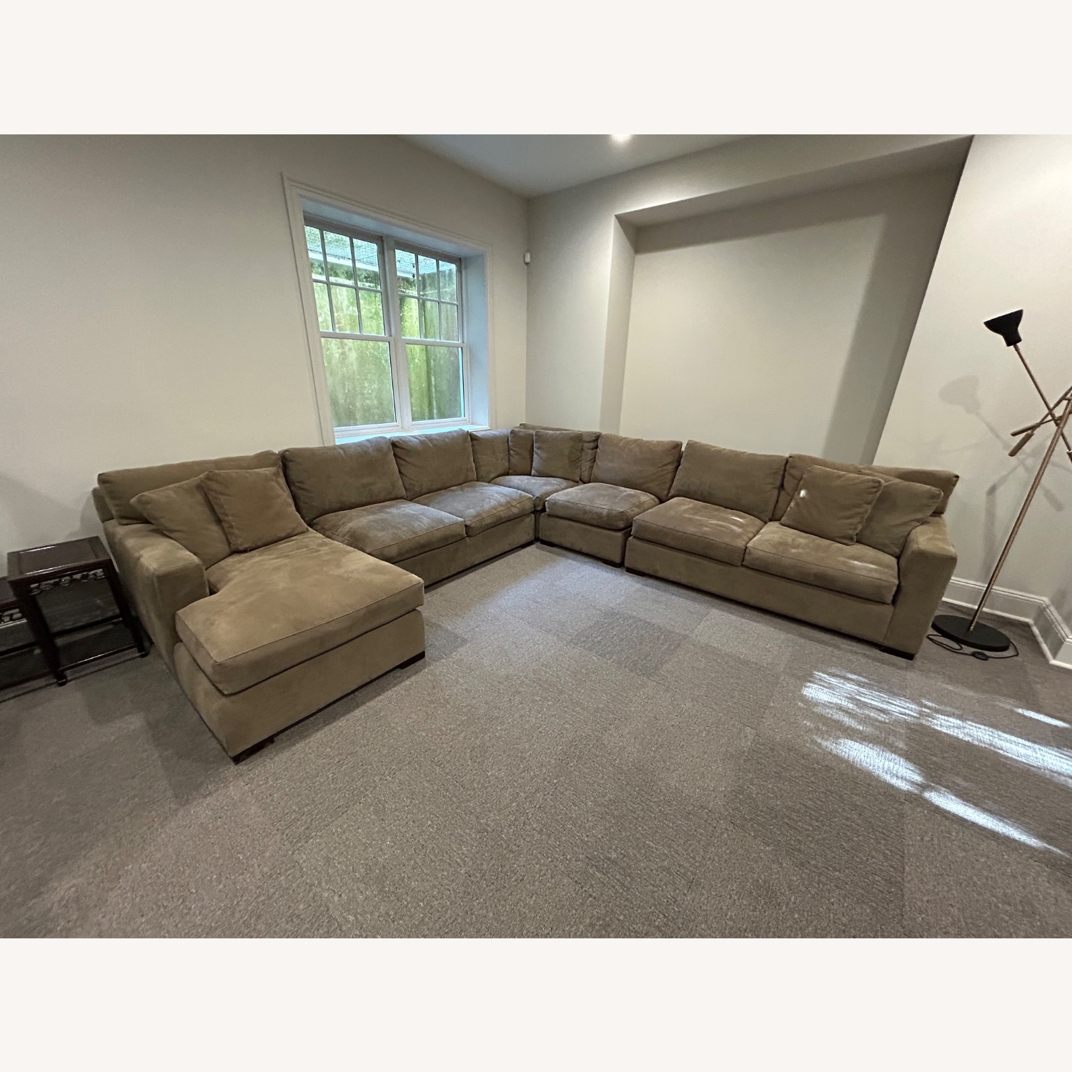 Crate & Barrel Axis Sectional - Coffee Microfiber - image-6