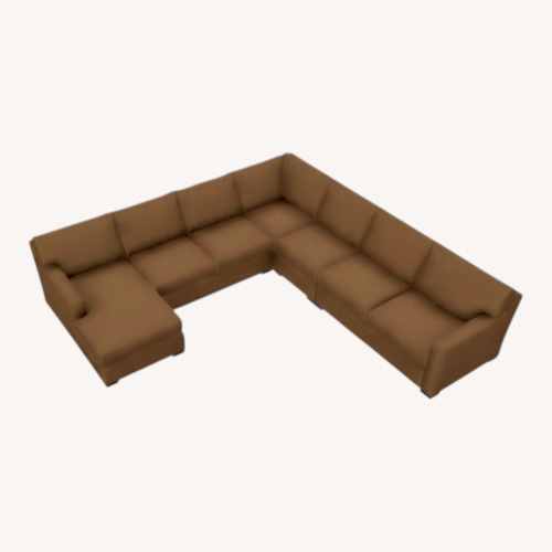 Used Crate & Barrel Axis Sectional - Coffee Microfiber for sale on AptDeco