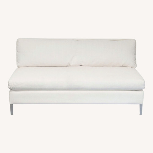 Used CB2 Cielo Modern White Upholstered Loveseat for sale on AptDeco