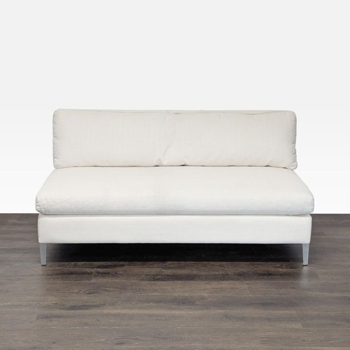 Used CB2 Cielo Modern White Upholstered Loveseat for sale on AptDeco