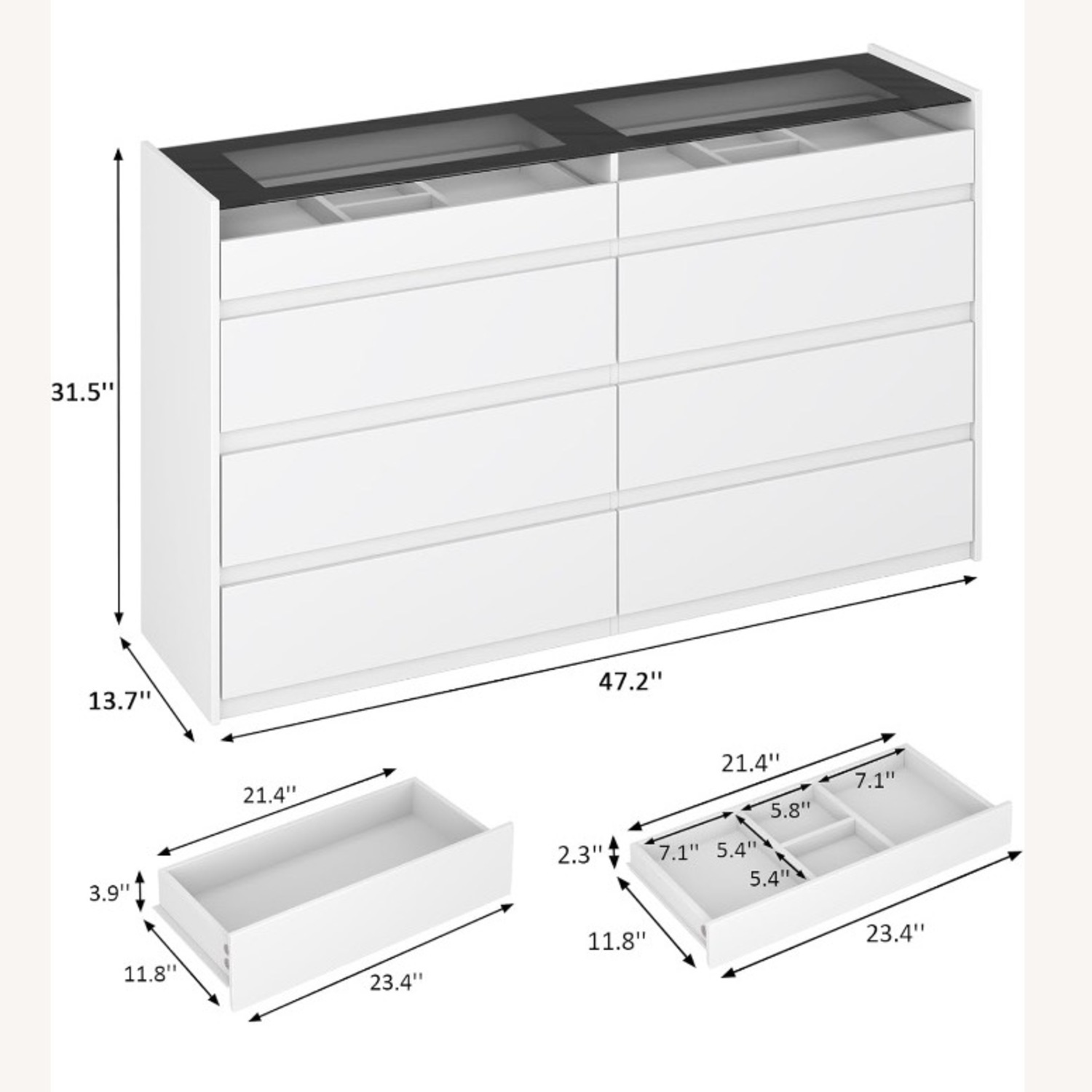Amazon White Wood Dresser - image-2