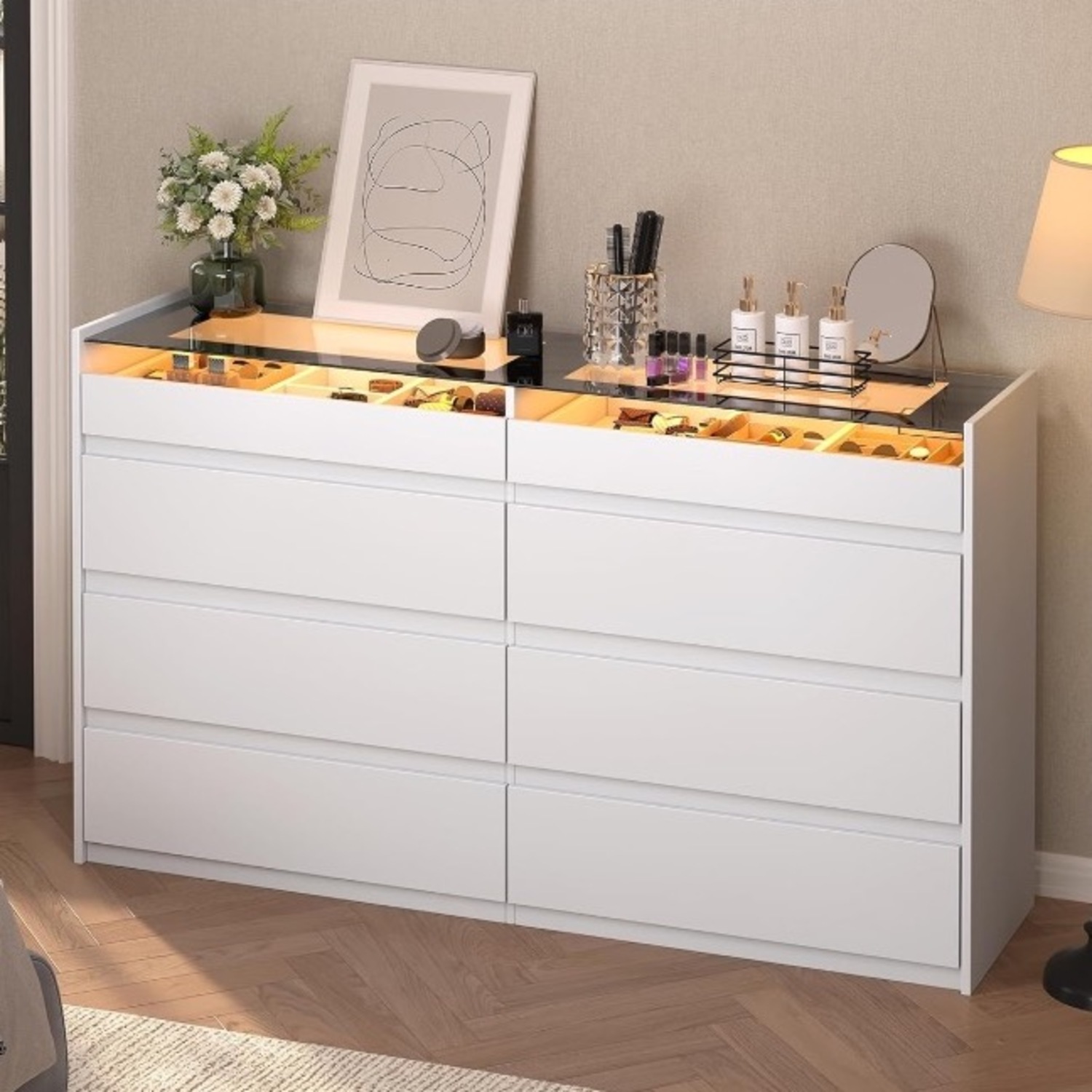 Amazon White Wood Dresser - image-1