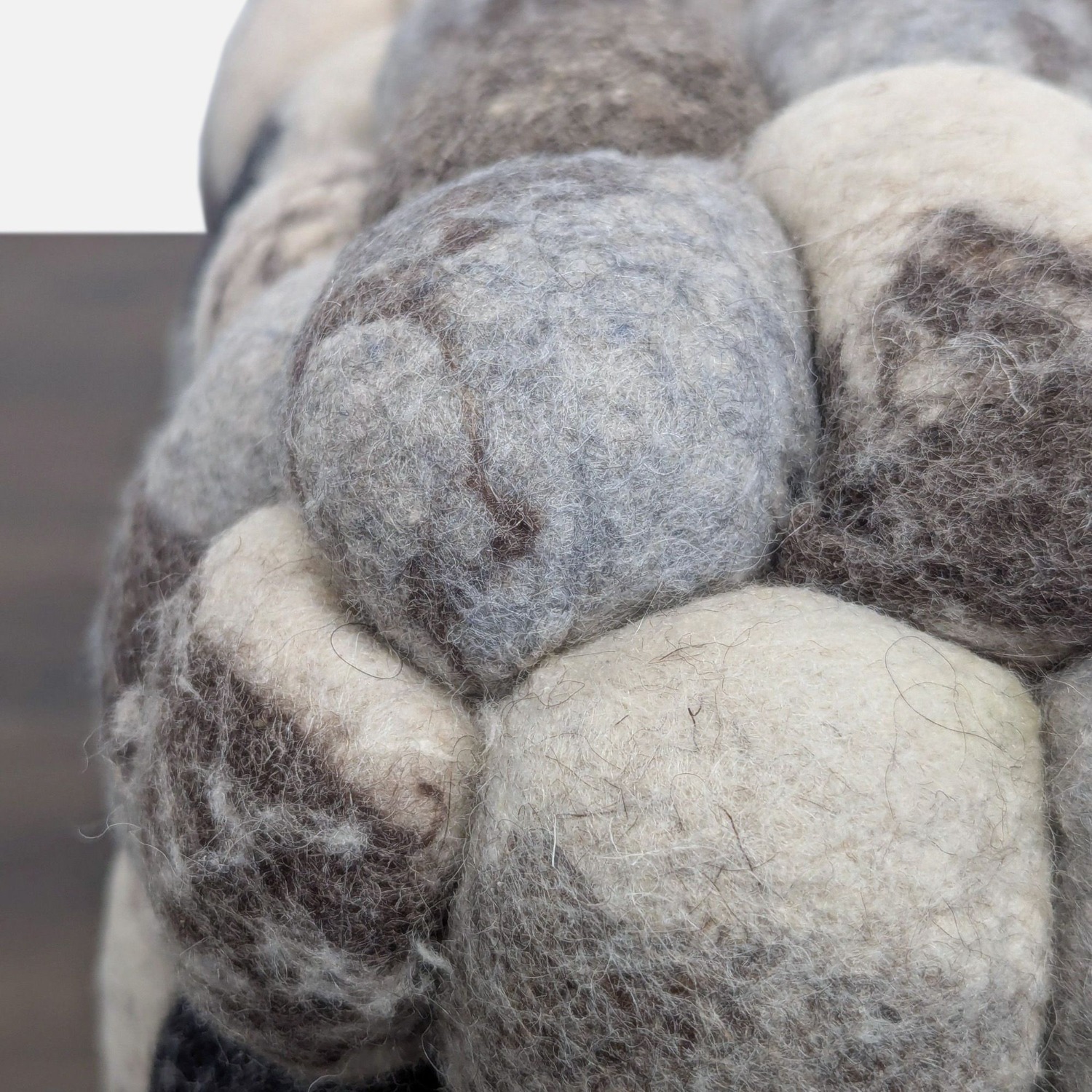 Textured Wool Pouf - image-6