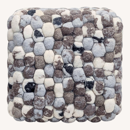 Used Textured Wool Pouf for sale on AptDeco