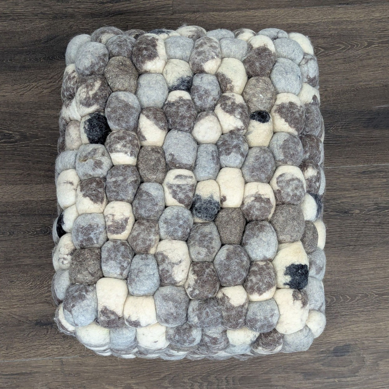 Textured Wool Pouf - image-5