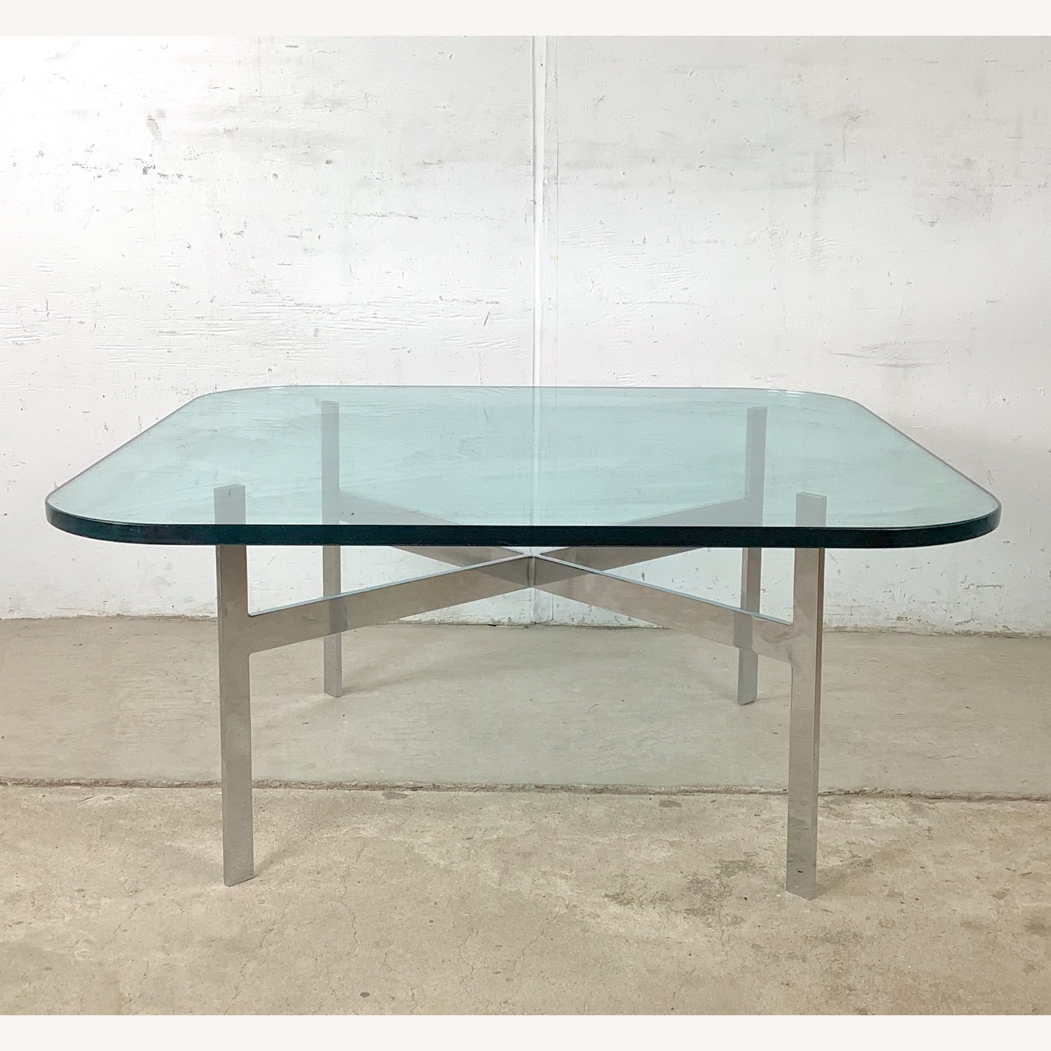 Vintage Barcelona-Style Coffee Table, X-Base - image-1