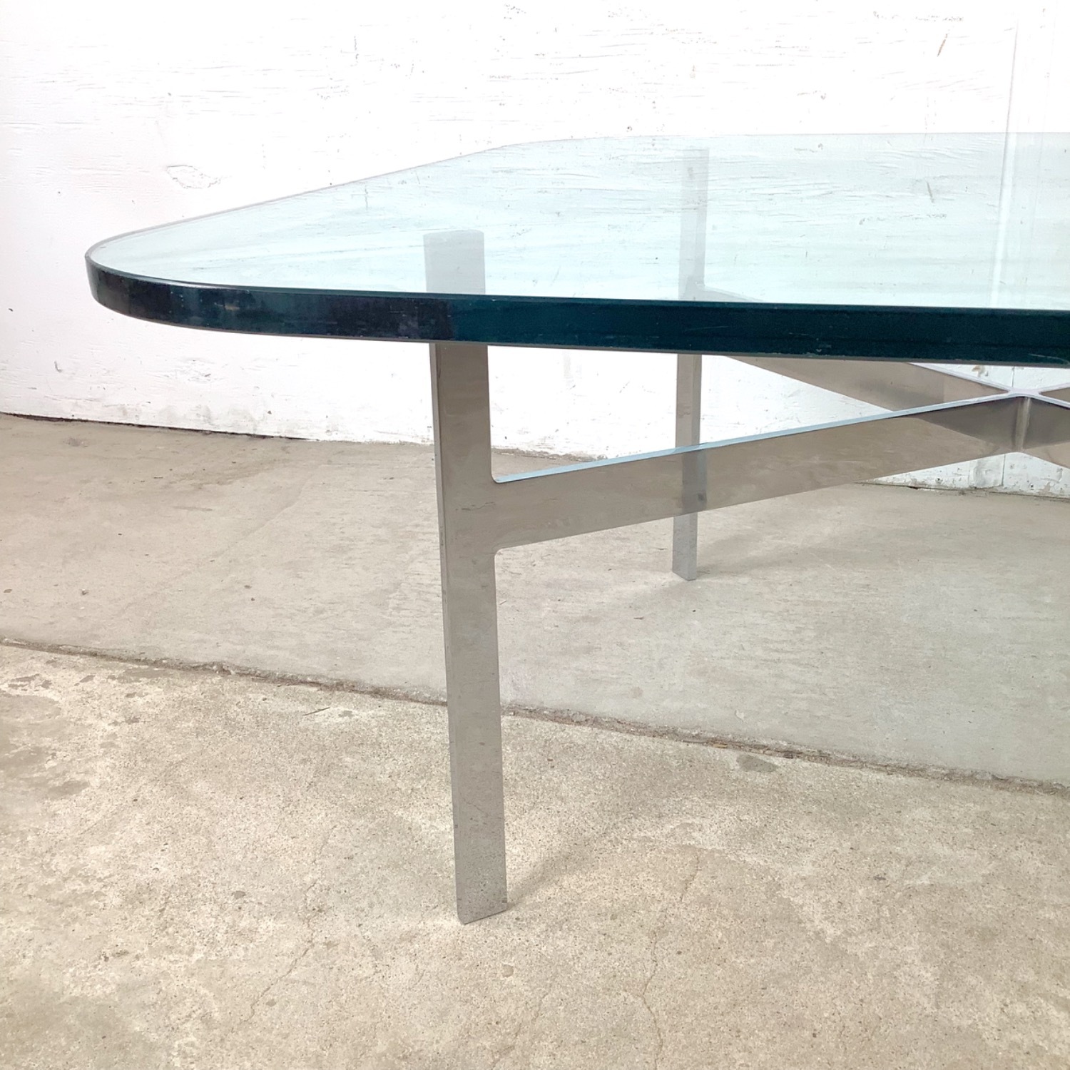 Vintage Barcelona-Style Coffee Table, X-Base - image-4