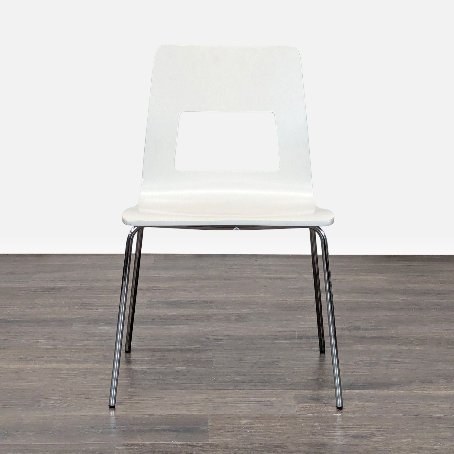 Wood Dining Chair with Cut-Out Design - image-1