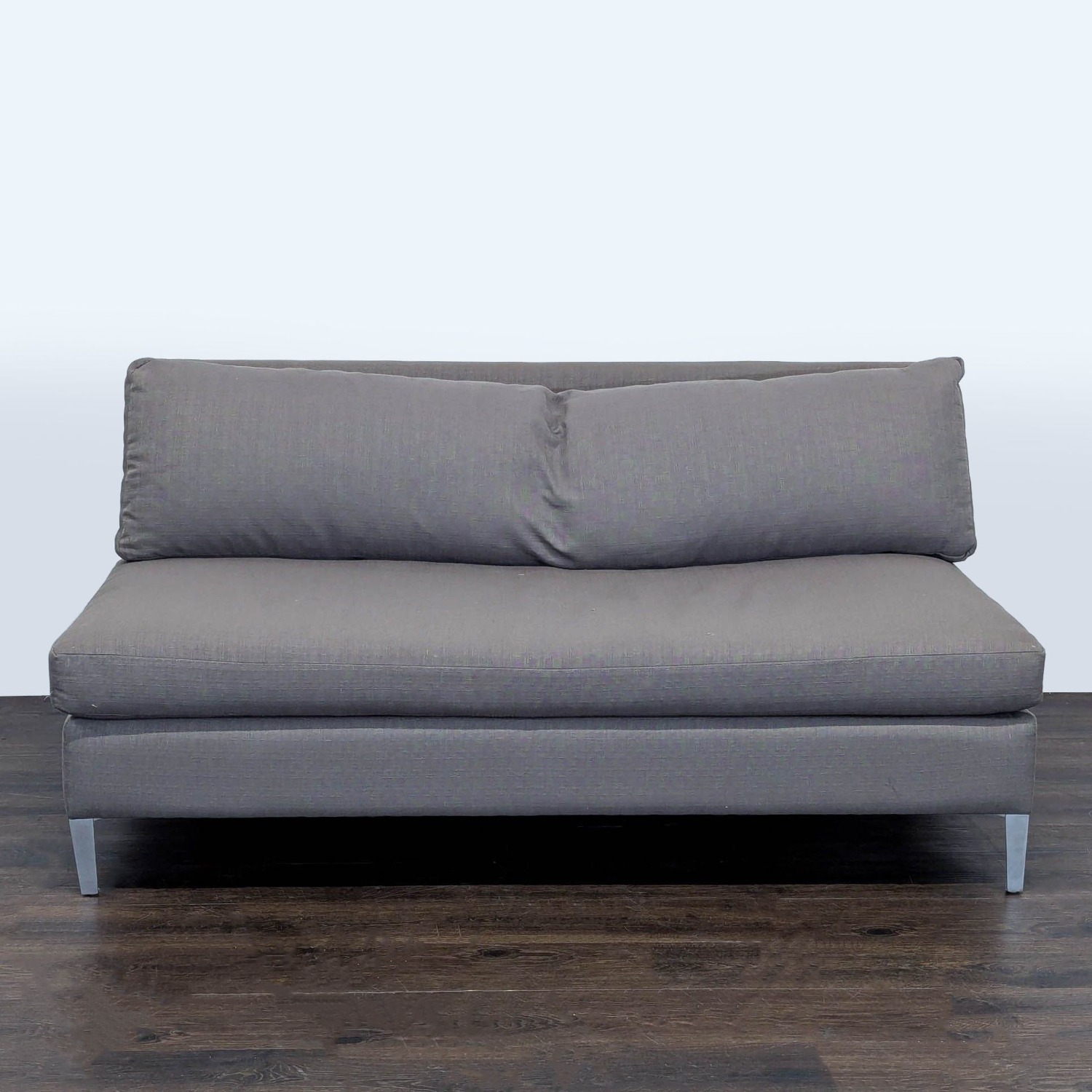 CB2 Cielo Modern Gray Loveseat with Metal Legs - image-1