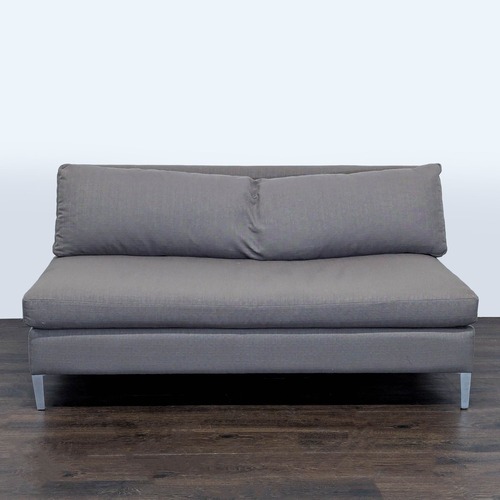 Used CB2 Cielo Modern Gray Loveseat with Metal Legs for sale on AptDeco