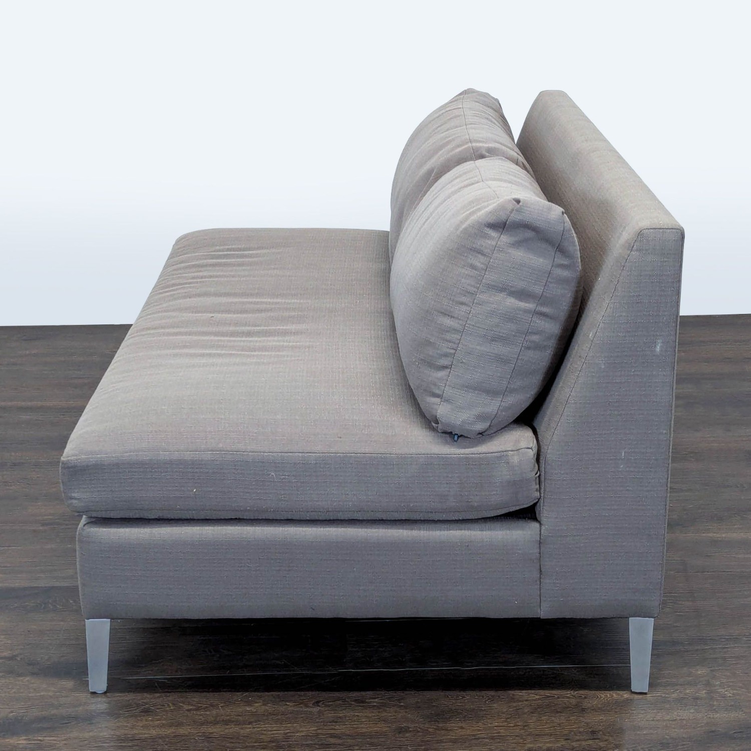 CB2 Cielo Modern Gray Loveseat with Metal Legs - image-5