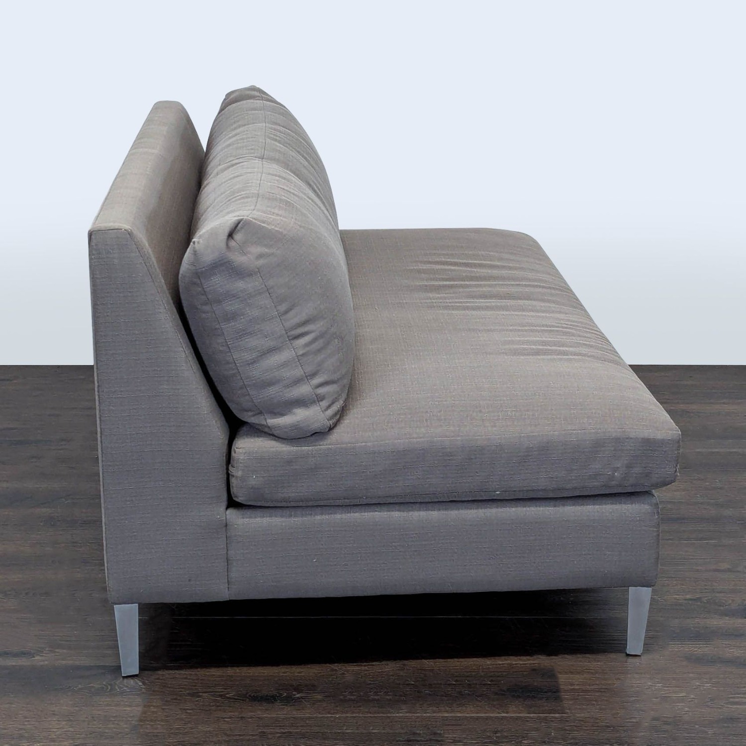 CB2 Cielo Modern Gray Loveseat with Metal Legs - image-3