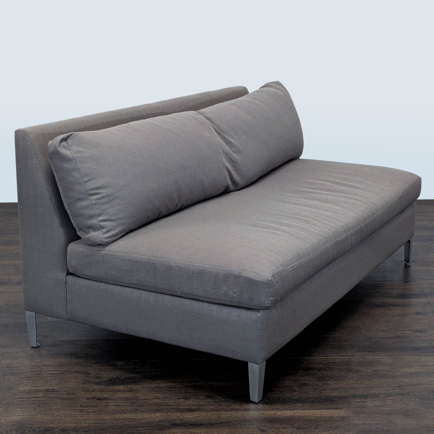 CB2 Cielo Modern Gray Loveseat with Metal Legs - image-2