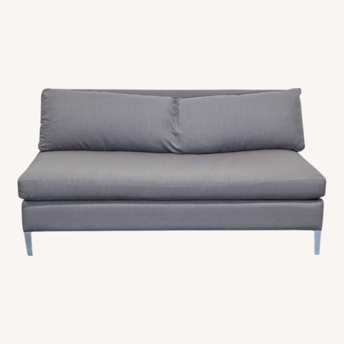 Used CB2 Cielo Modern Gray Loveseat with Metal Legs for sale on AptDeco