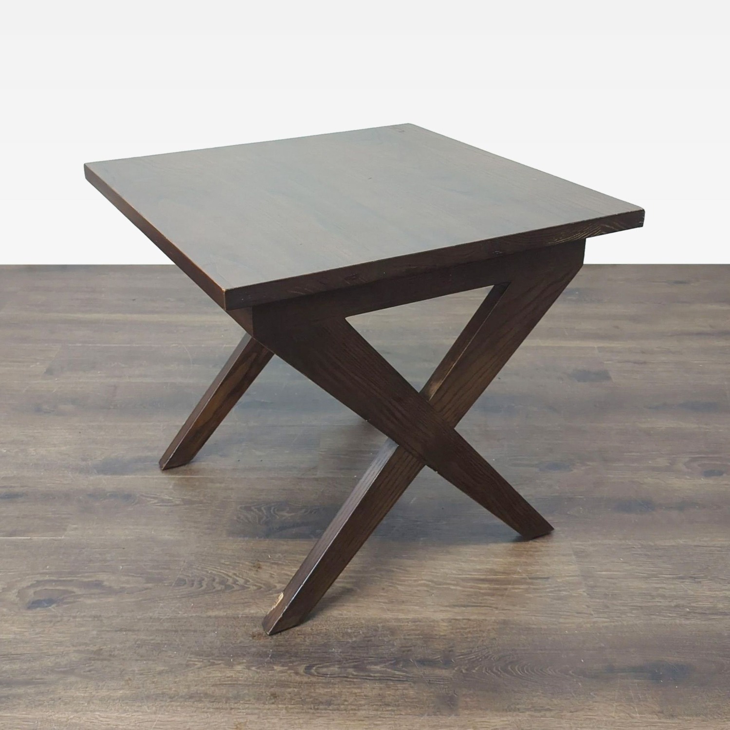 Wood X-Leg End Table - image-1