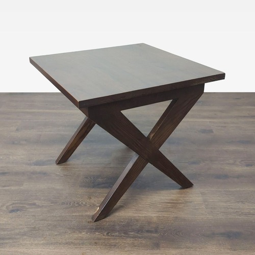 Used Wood X-Leg End Table for sale on AptDeco