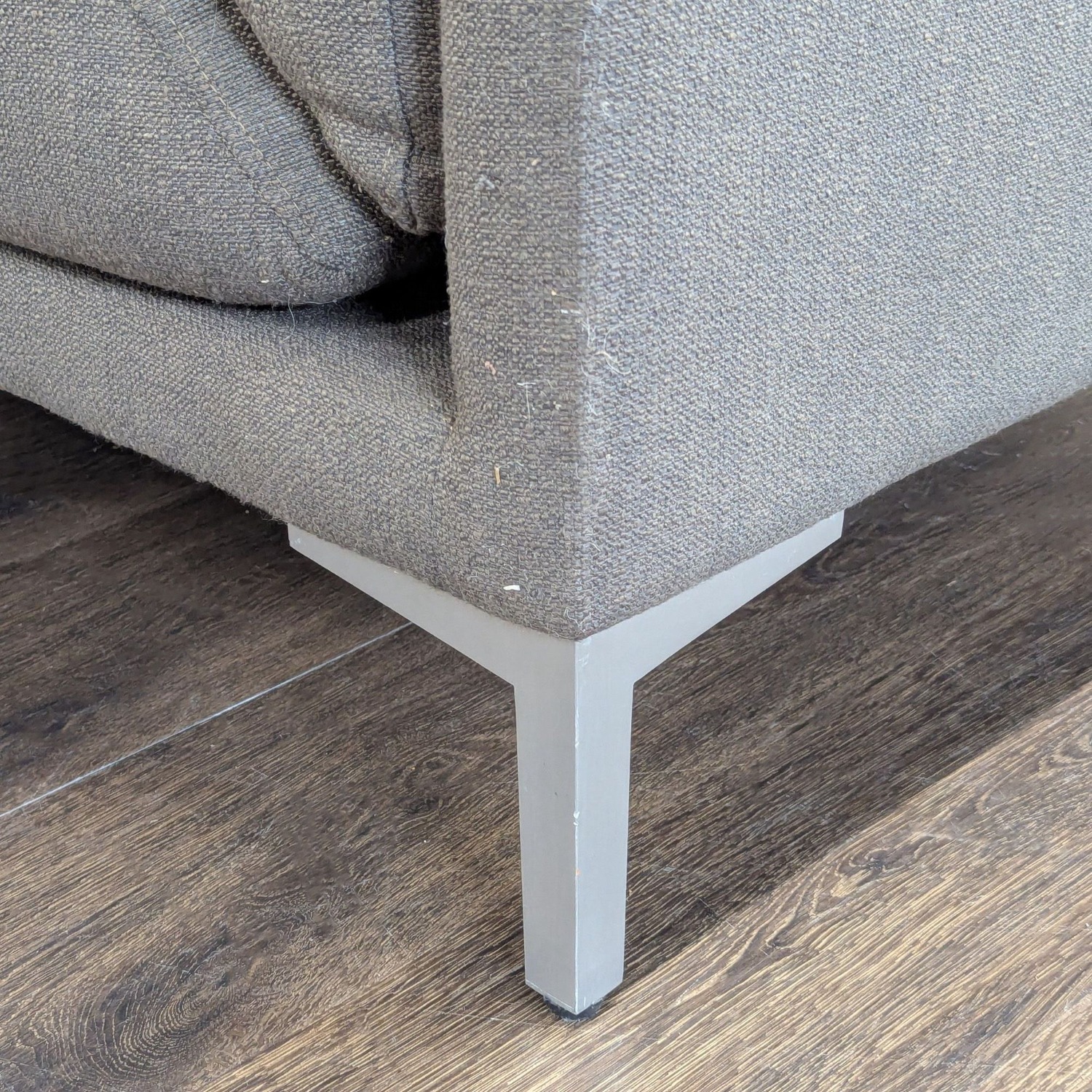 CB2 Ciudad Modern Dark Gray Loveseat with Metal  - image-8