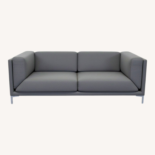 Used CB2 Ciudad Modern Dark Gray Loveseat with Metal for sale on AptDeco