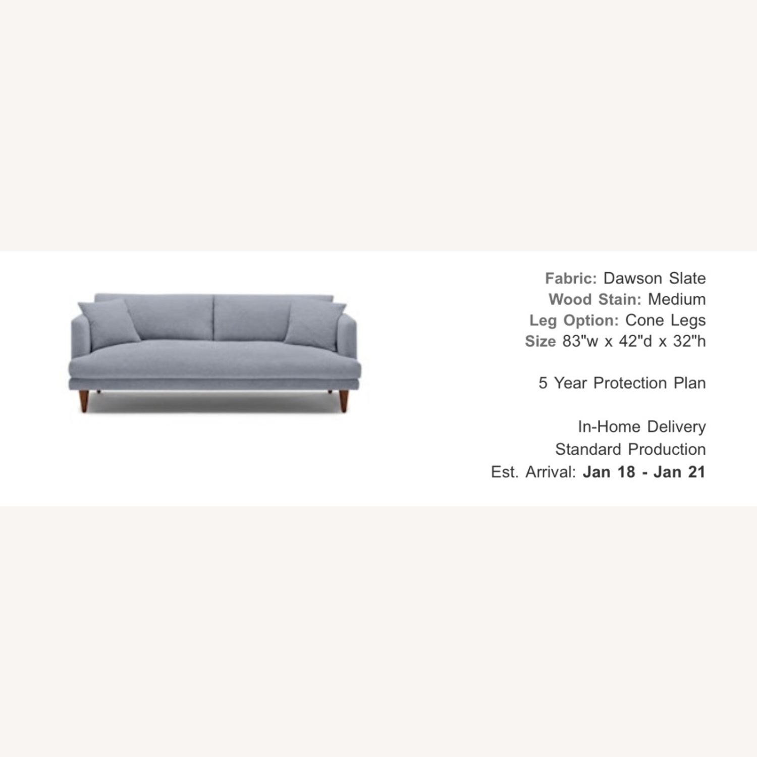 Joybird Lewis Light Gray 3+ Seater Sofa - image-4