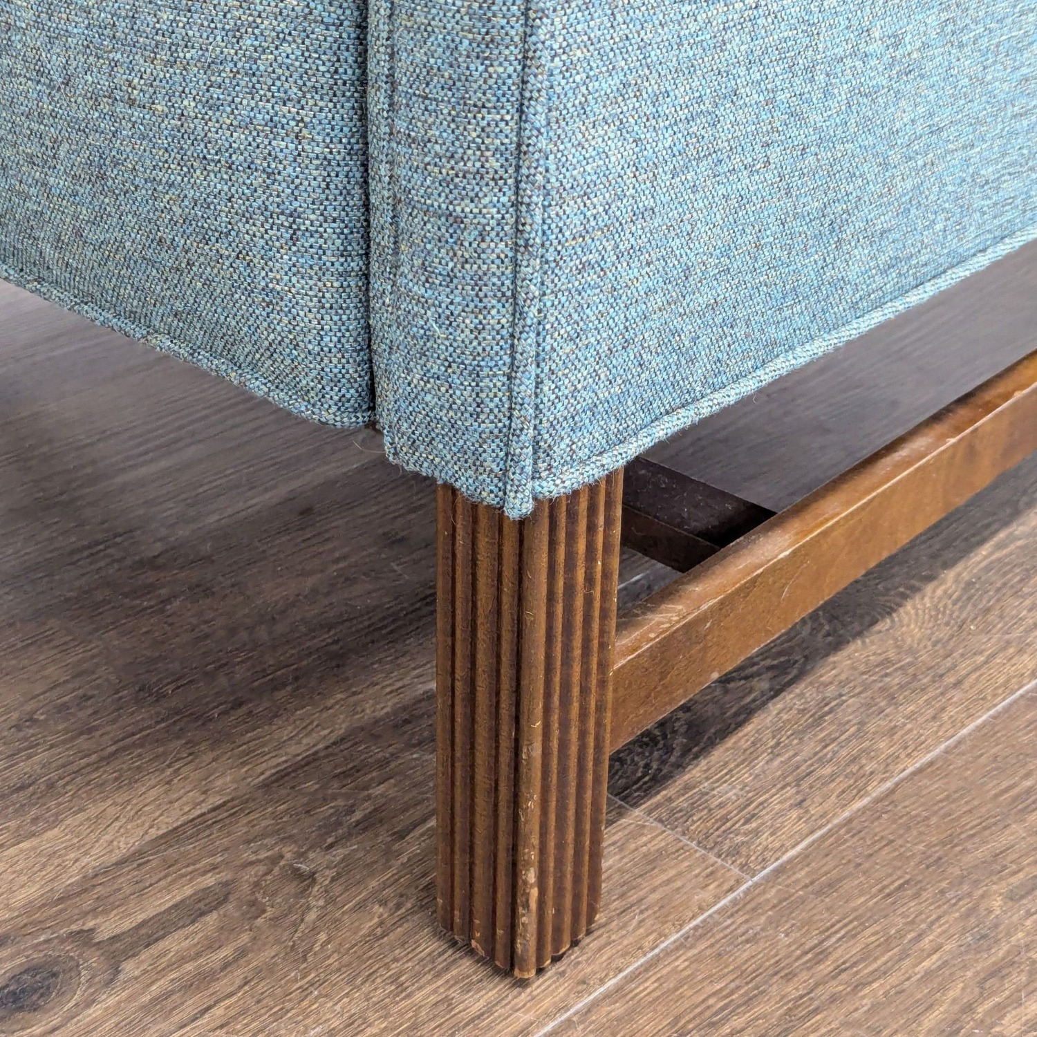 Vintage Comfortable Blue Recliner Lounge Chair - image-9