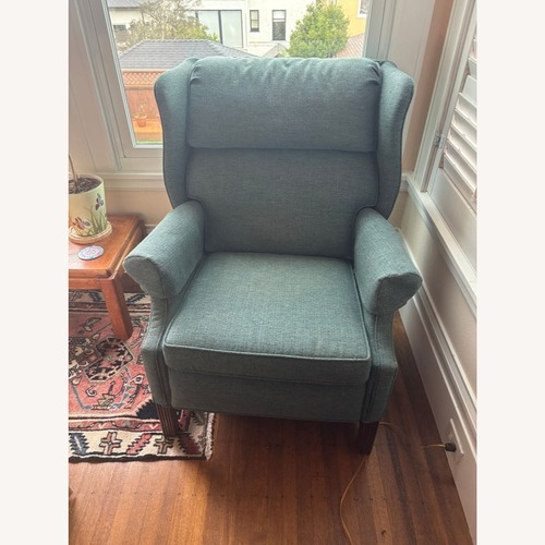 Used Vintage Comfortable Blue Recliner Lounge Chair for sale on AptDeco