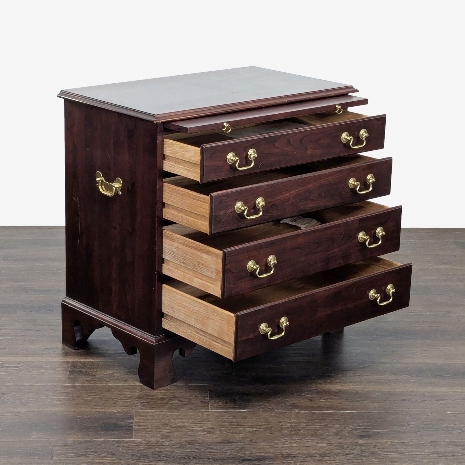 Stickley Four Drawer Nightstand with Pull-Out Tray - image-3
