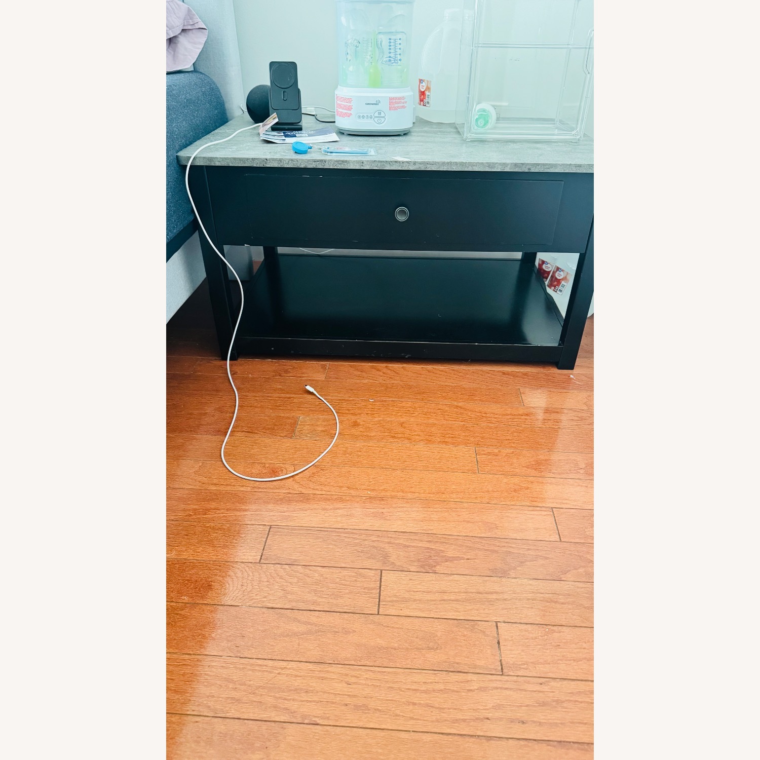 Raymour & Flanigan Light Gray Wood Coffee Table - image-2