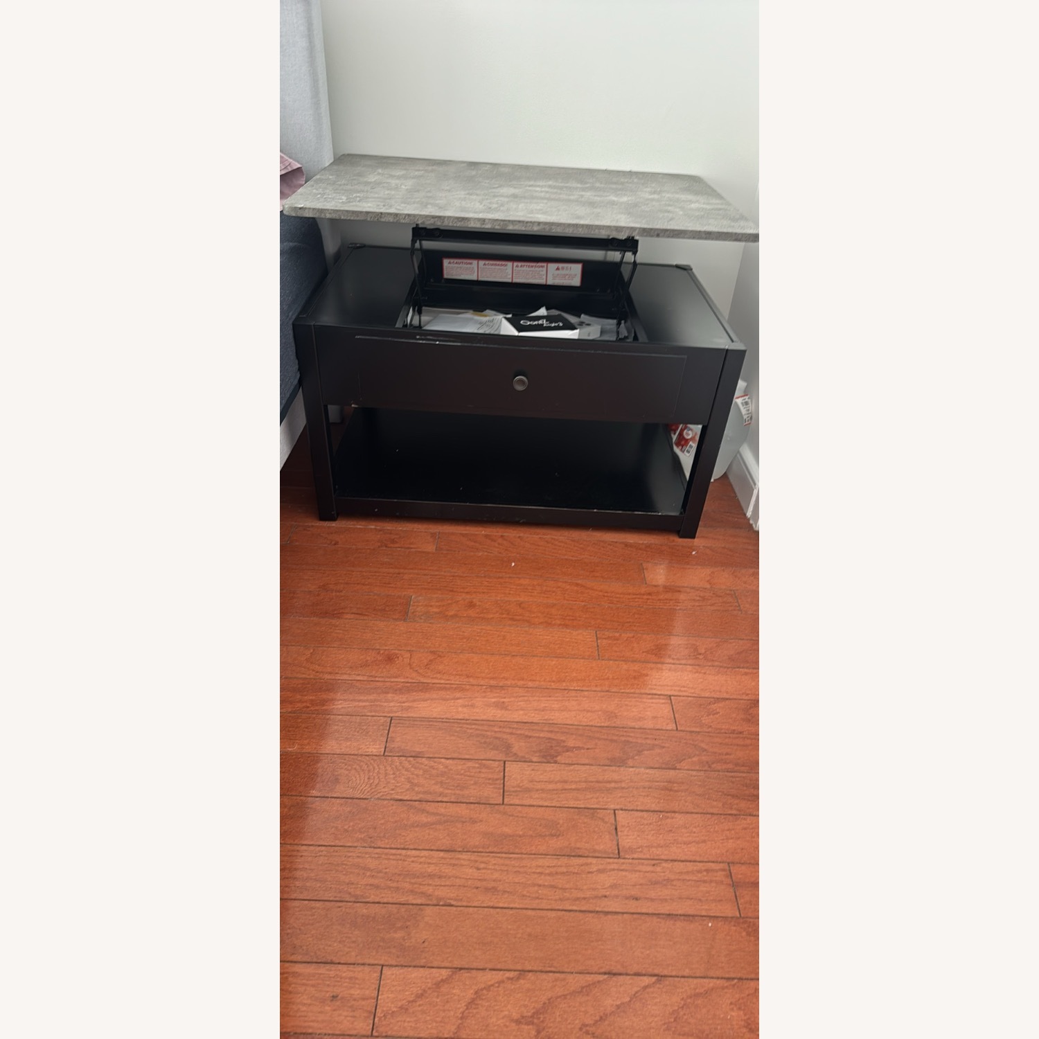 Raymour & Flanigan Light Gray Wood Coffee Table - image-4