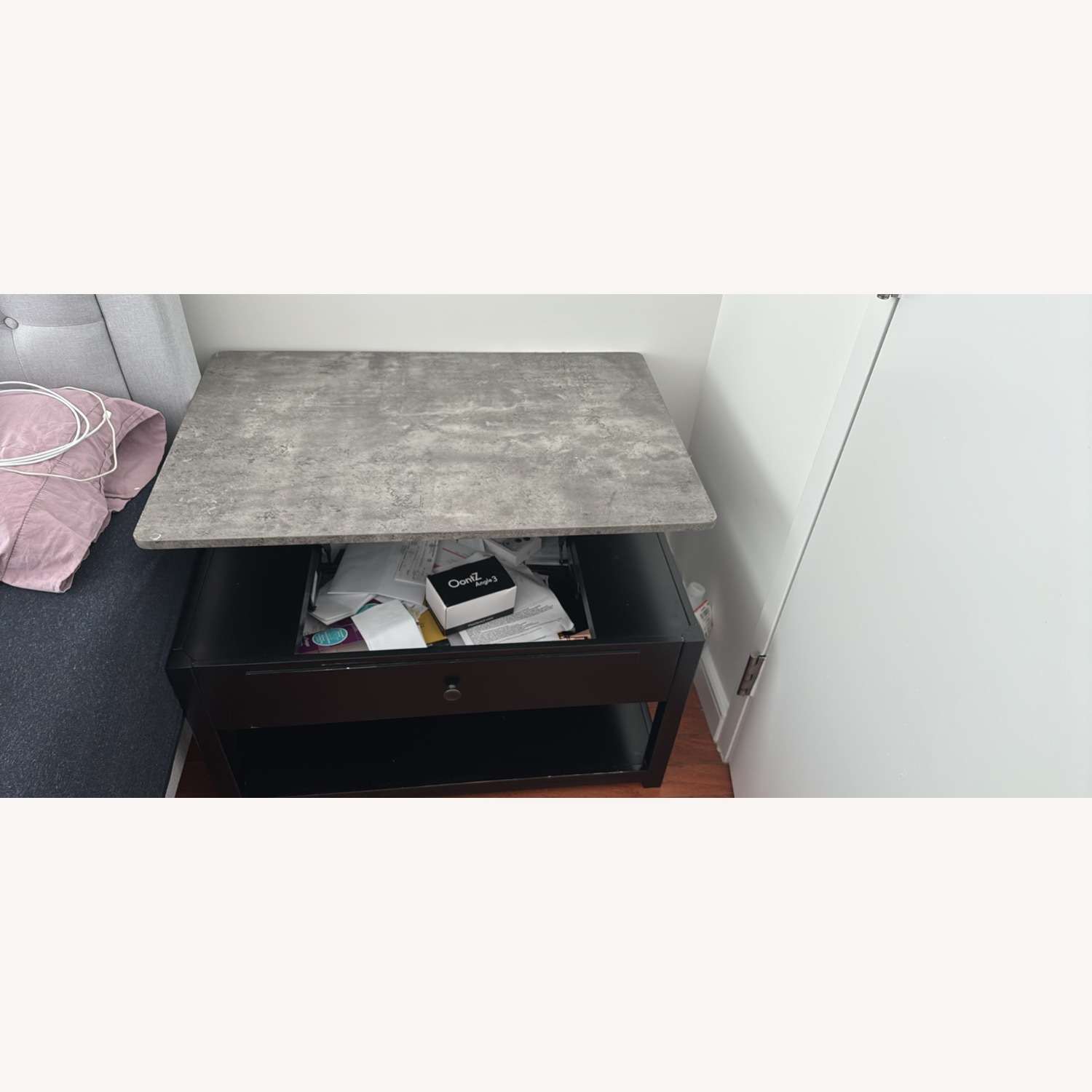 Raymour & Flanigan Light Gray Wood Coffee Table - image-3