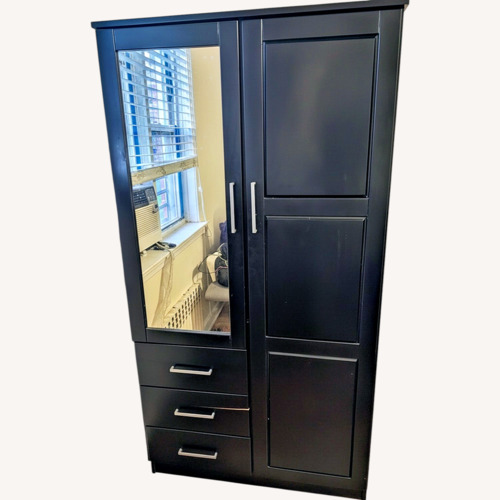 Used Black Armoire with Mirror for sale on AptDeco