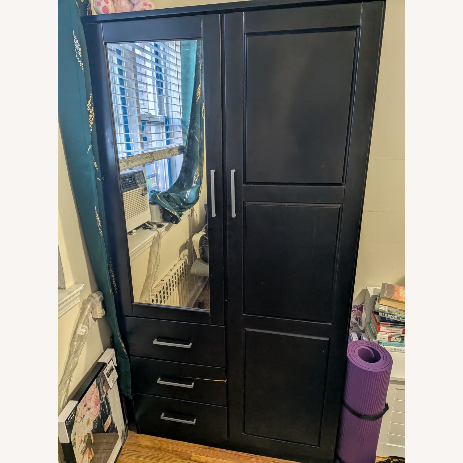 Black Armoire with Mirror - image-2