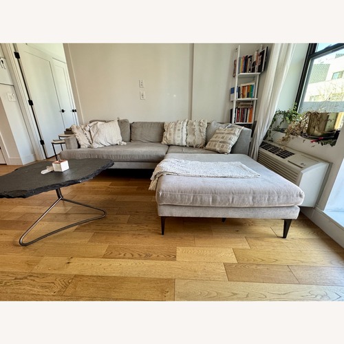 Used West Elm Andes Light Gray Fabric 3+ Piece Sectional for sale on AptDeco