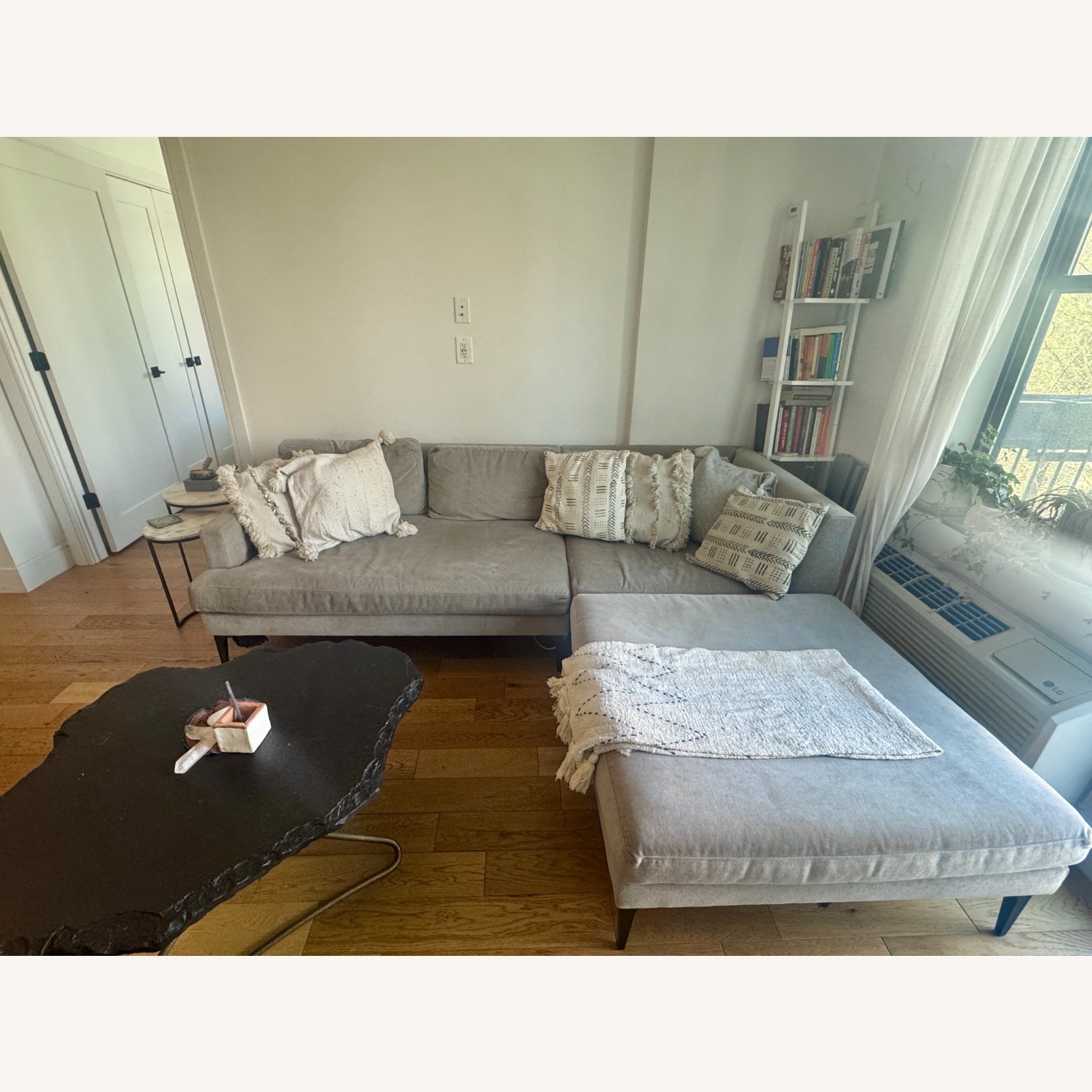 West Elm Andes Light Gray Fabric 3+ Piece Sectional - image-5