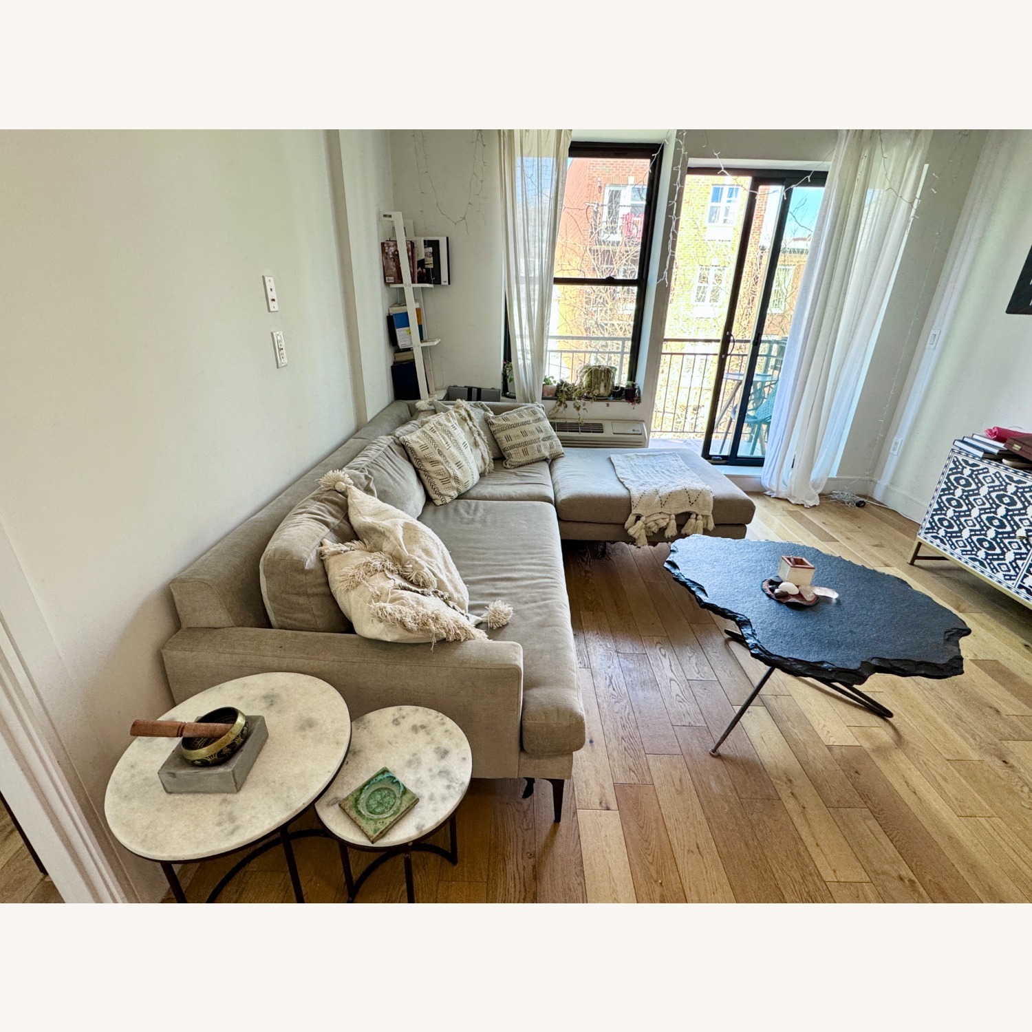 West Elm Andes Light Gray Fabric 3+ Piece Sectional - image-2