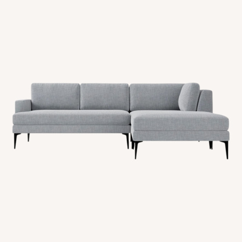 Used West Elm Andes Light Gray Fabric 3+ Piece Sectional for sale on AptDeco