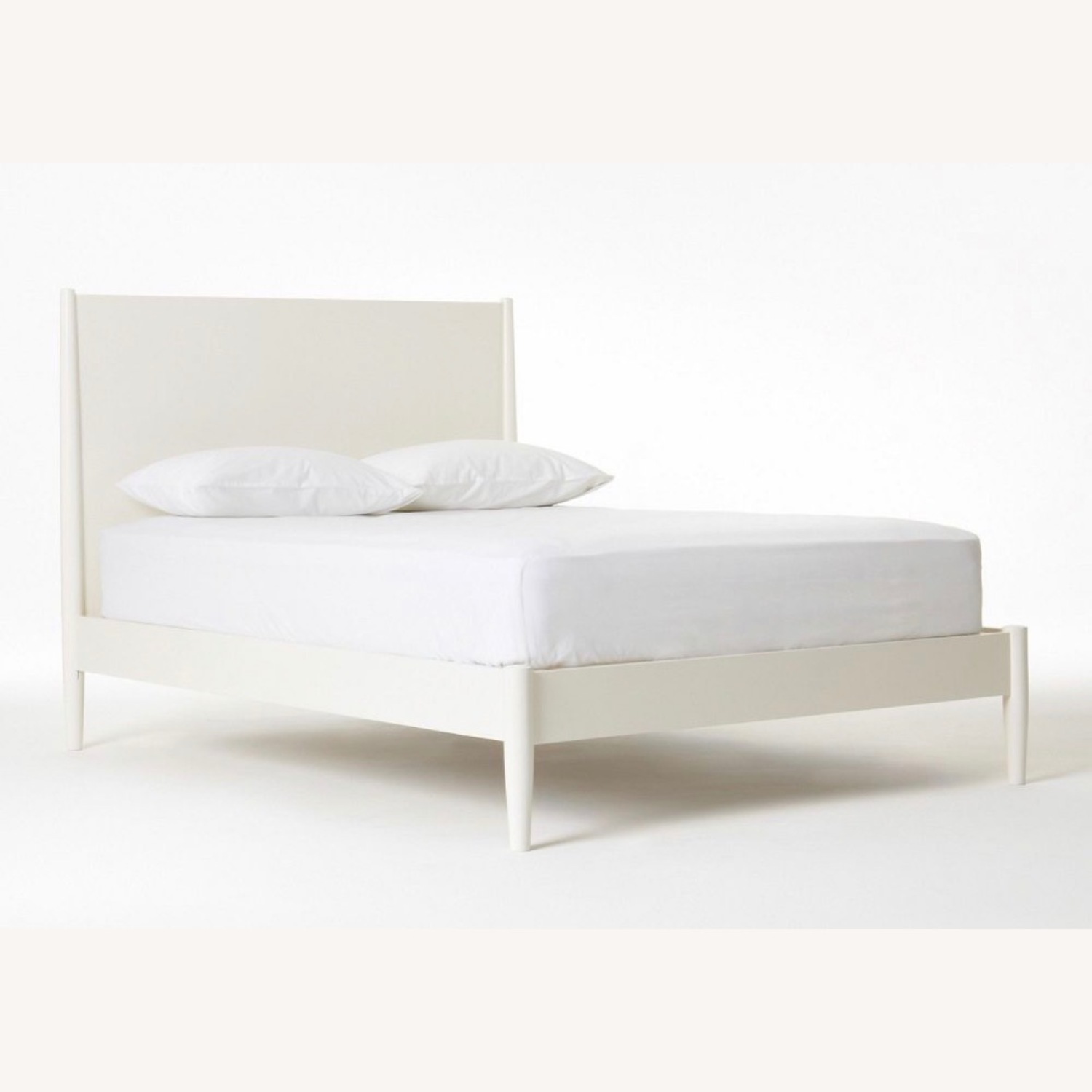 West Elm White Mid-Century Bed - image-4