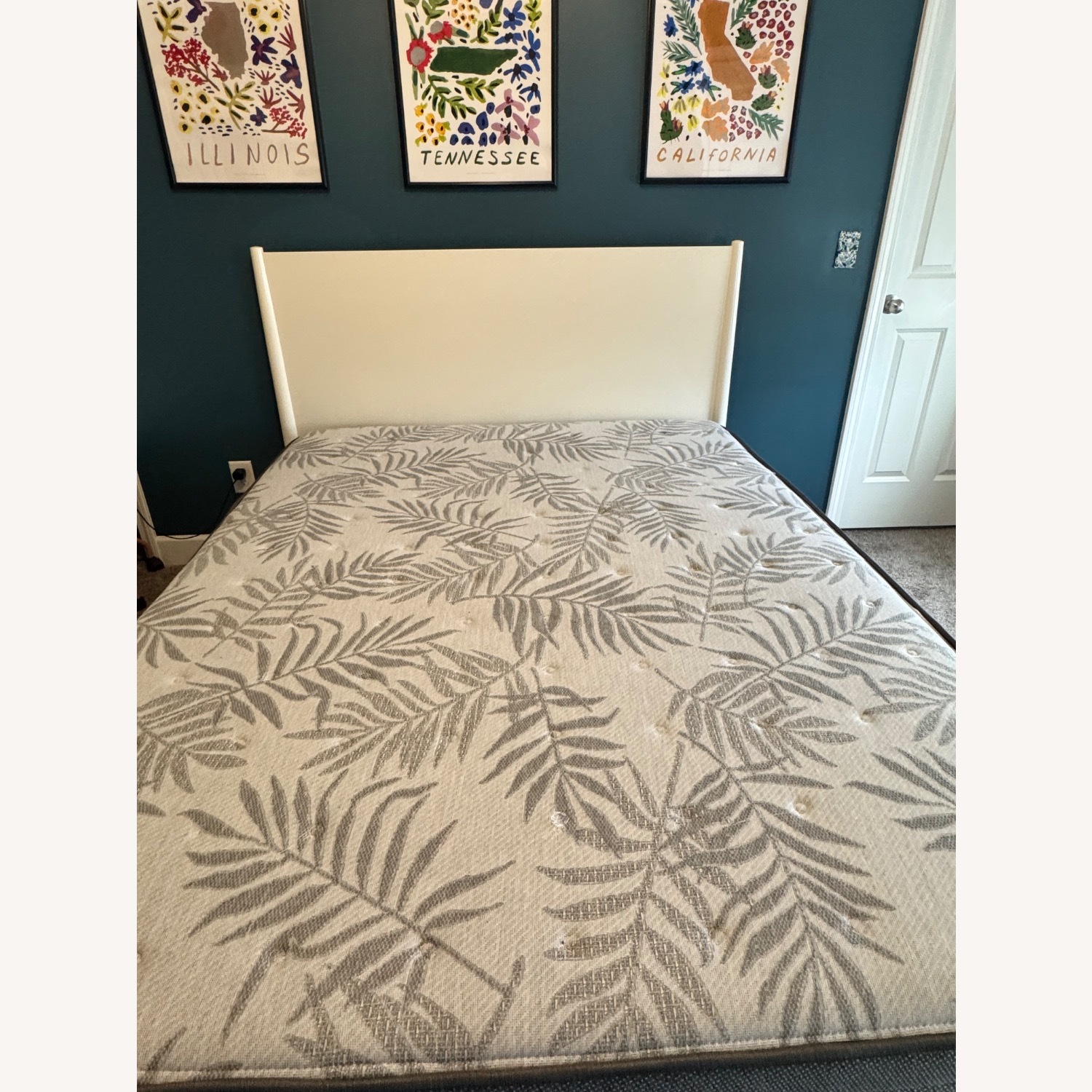 West Elm White Mid-Century Bed - image-3