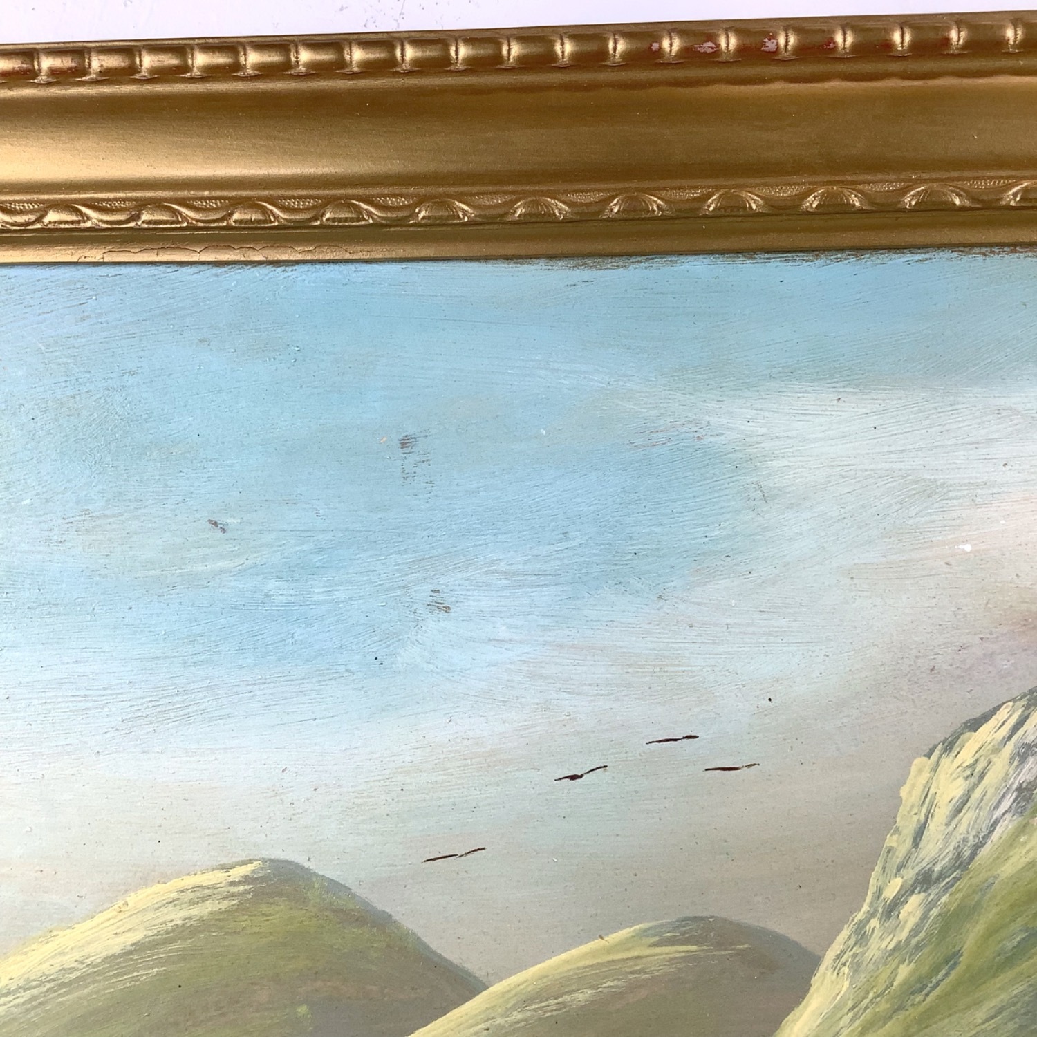 Antique Oil Painting Scottish Loch Landscape - image-11