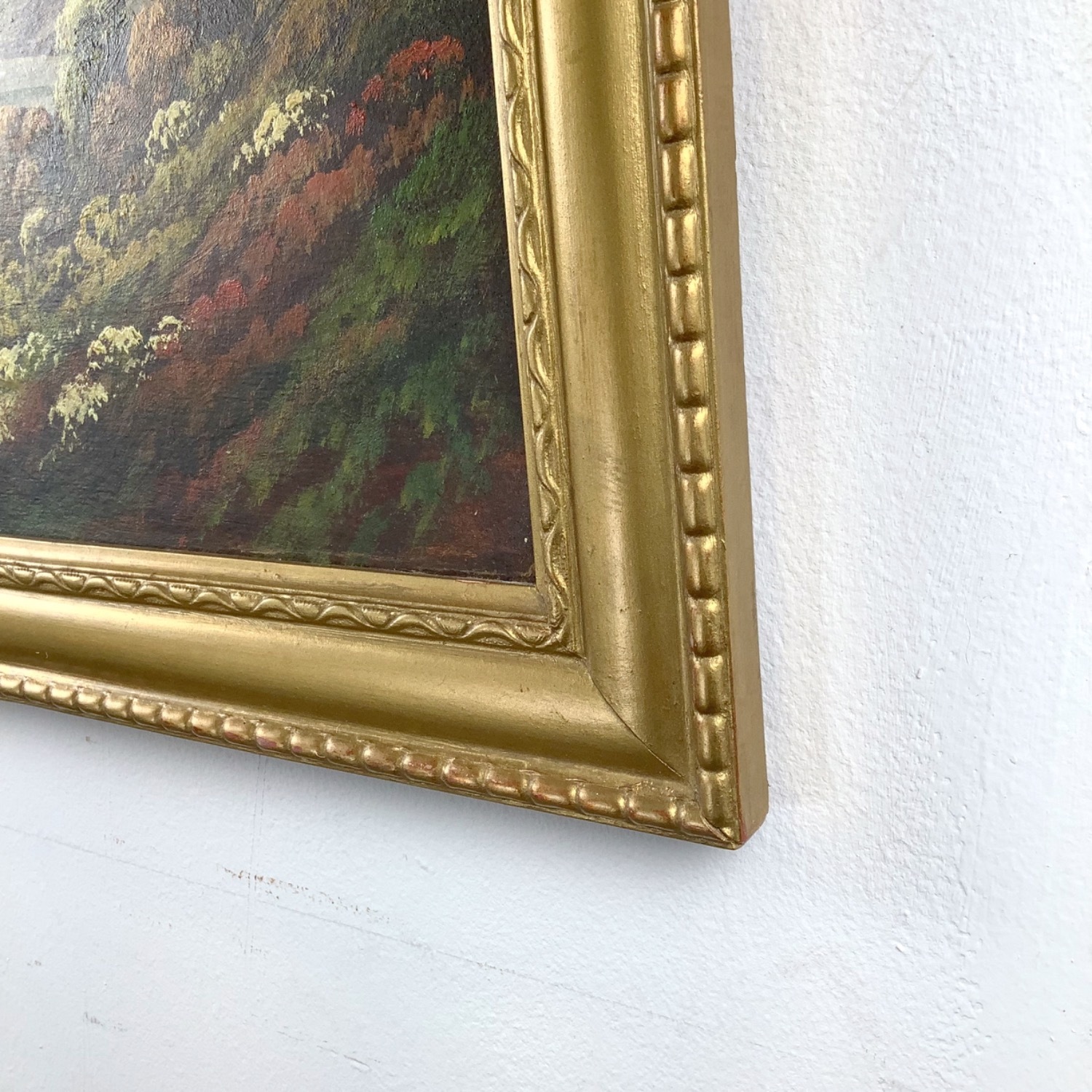 Antique Oil Painting Scottish Loch Landscape - image-8